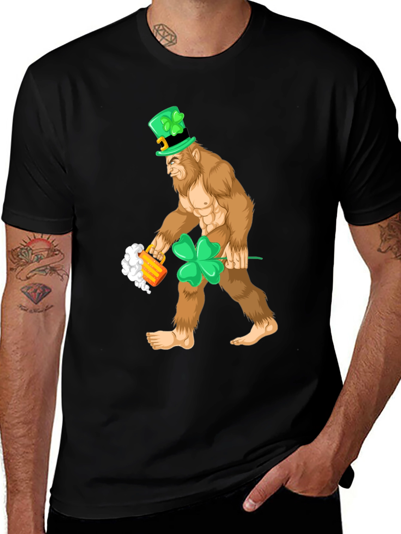 Leprechaun Bigfoot St. Patricks Day Tee