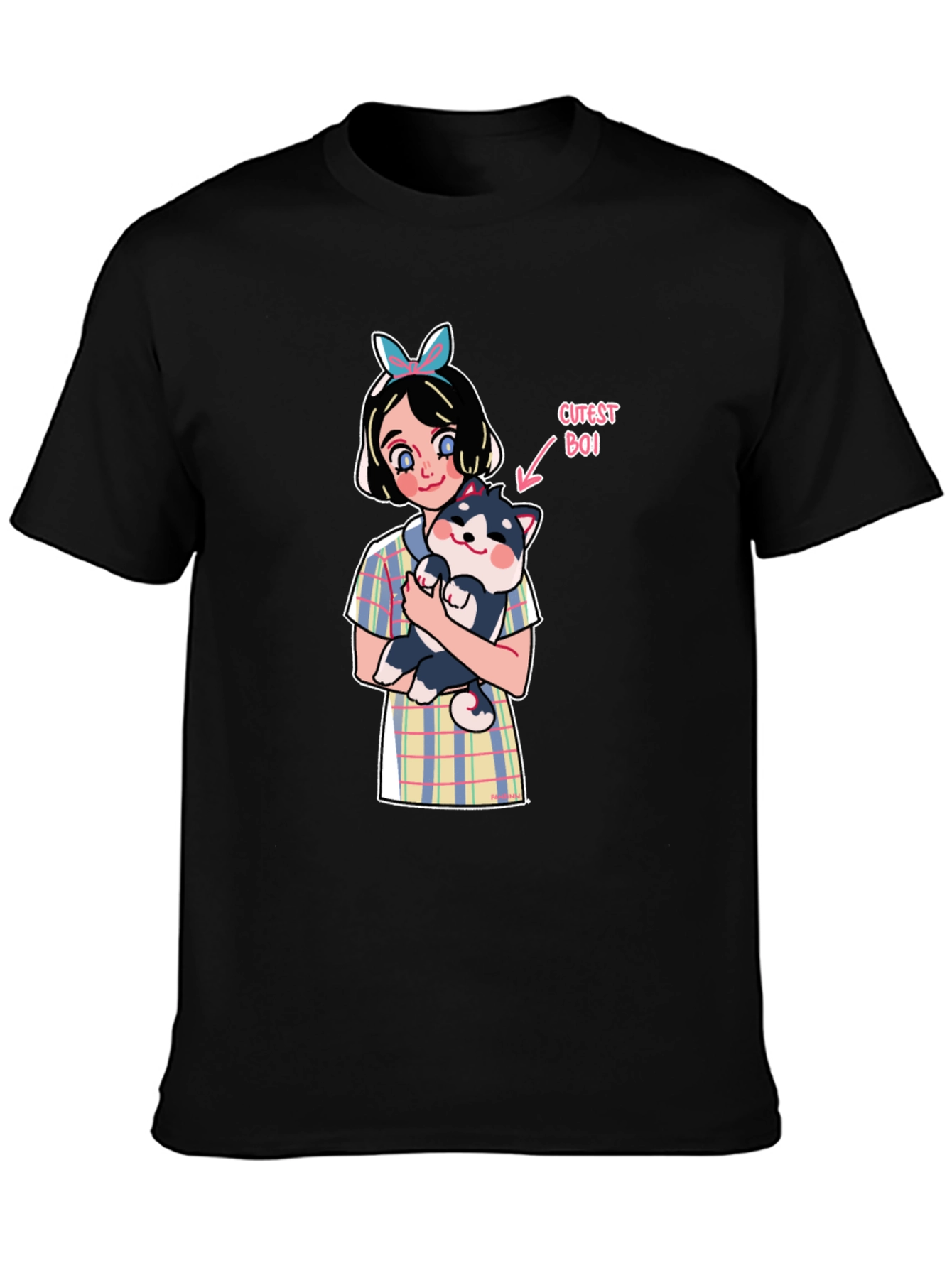 Cute Girl & Dog Graphic Tee