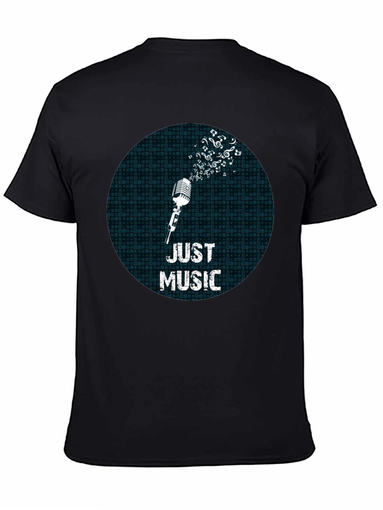 Just Music Mens Black Graphic Tee