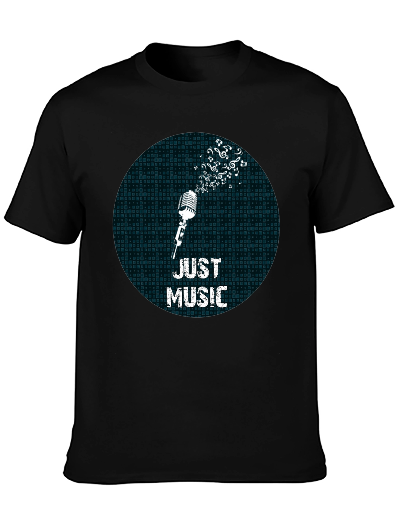 Just Music Mens Black Graphic Tee