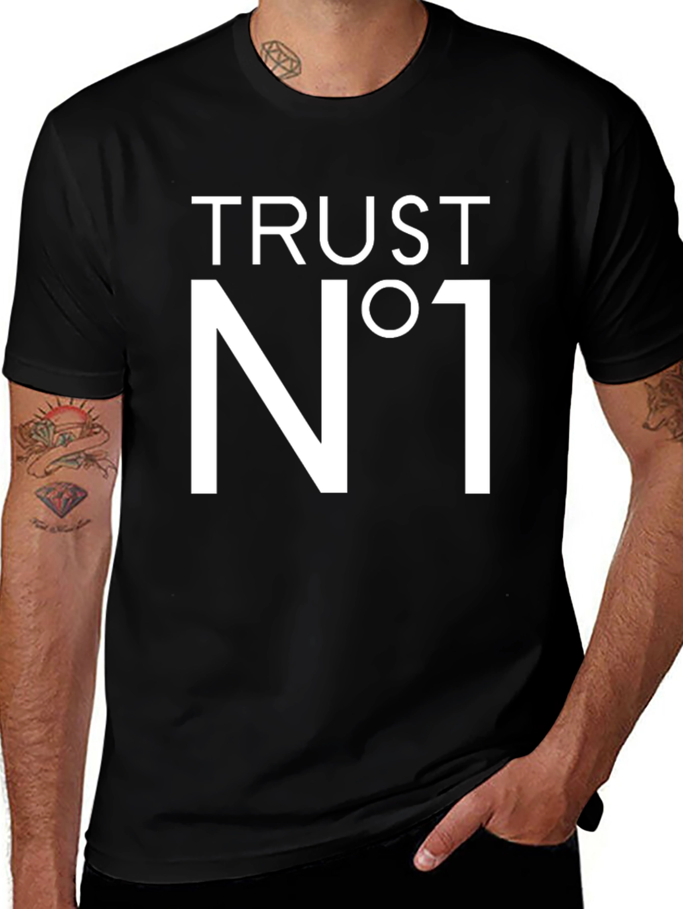 Trust No One T-Shirt - Black Crew Neck