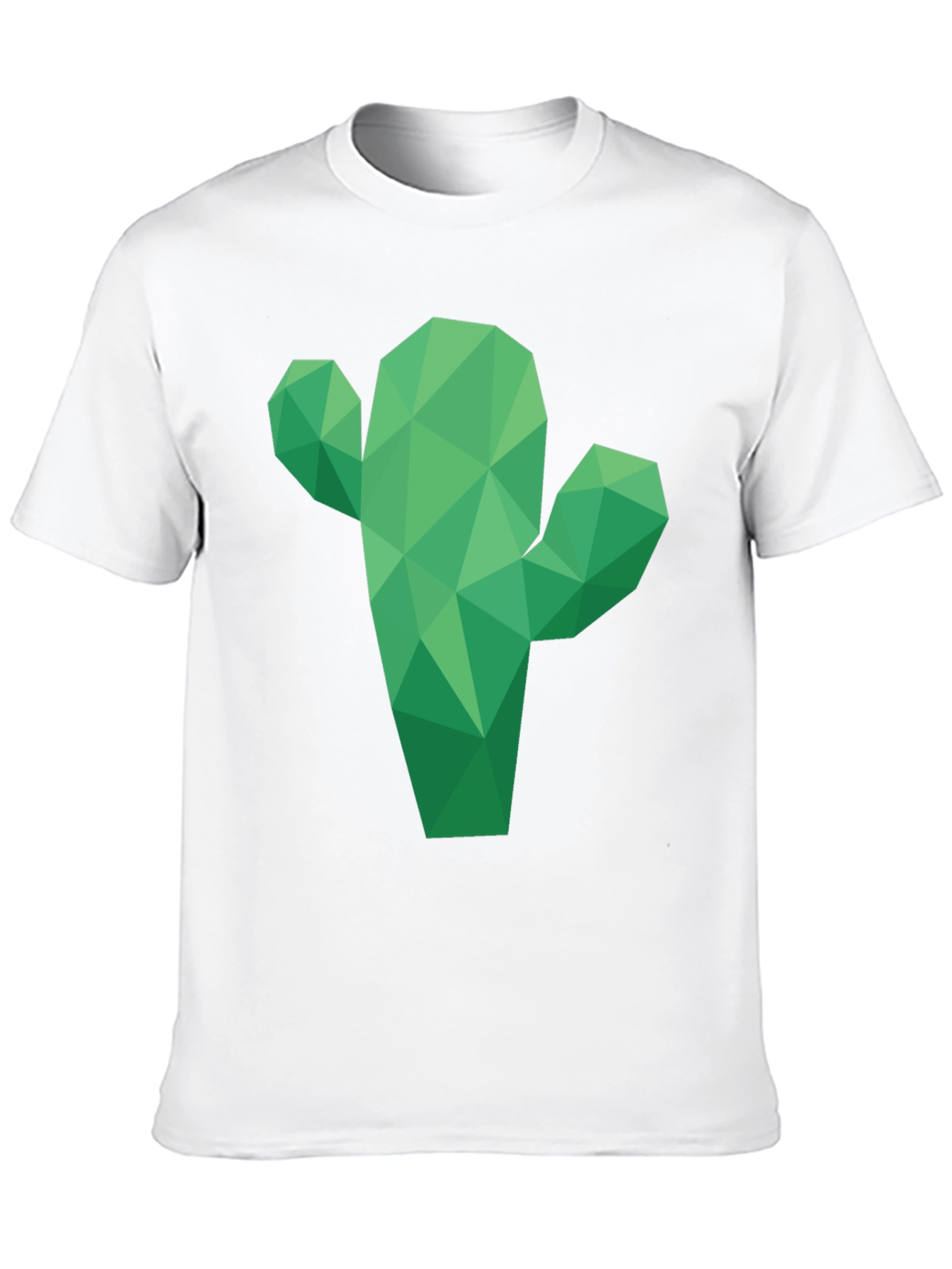 Geometric Cactus Graphic T-Shirt - Black