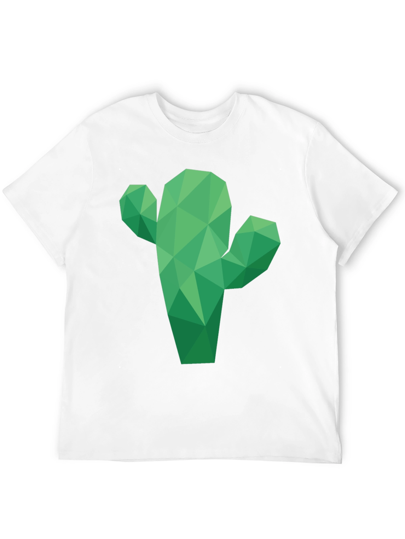 Geometric Cactus Graphic T-Shirt - Black