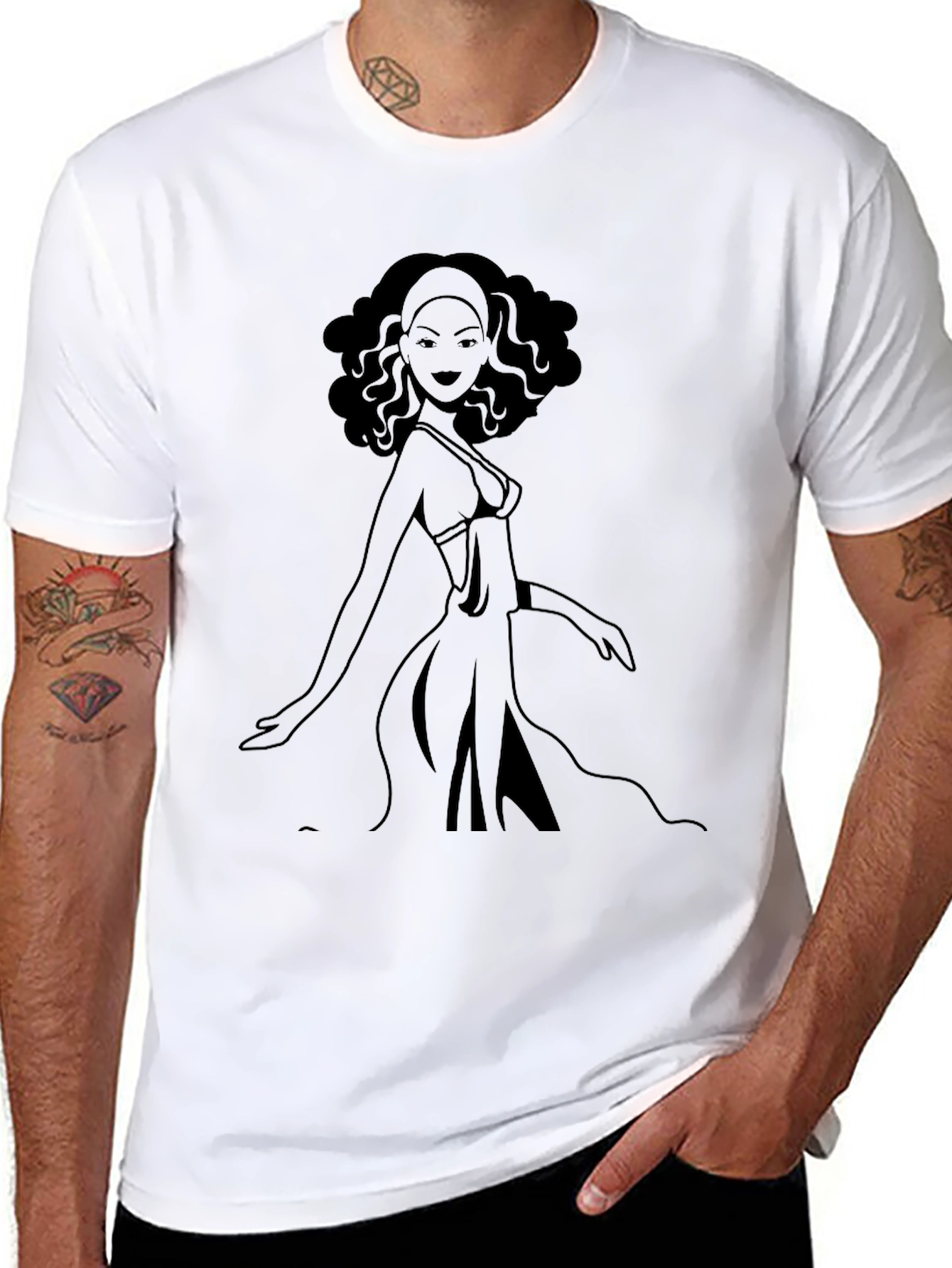 Silhouette Woman Graphic Black Tee