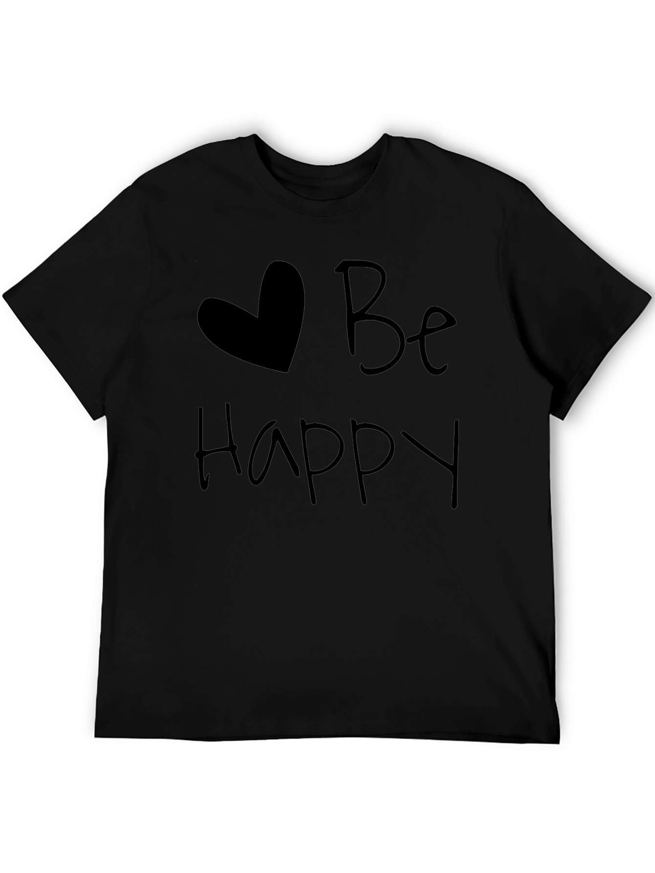 Be Happy Heart Graphic Tee - Soft & Stylish