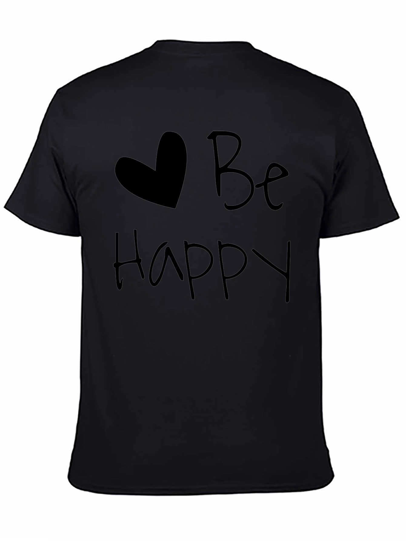 Be Happy Heart Graphic Tee - Soft & Stylish