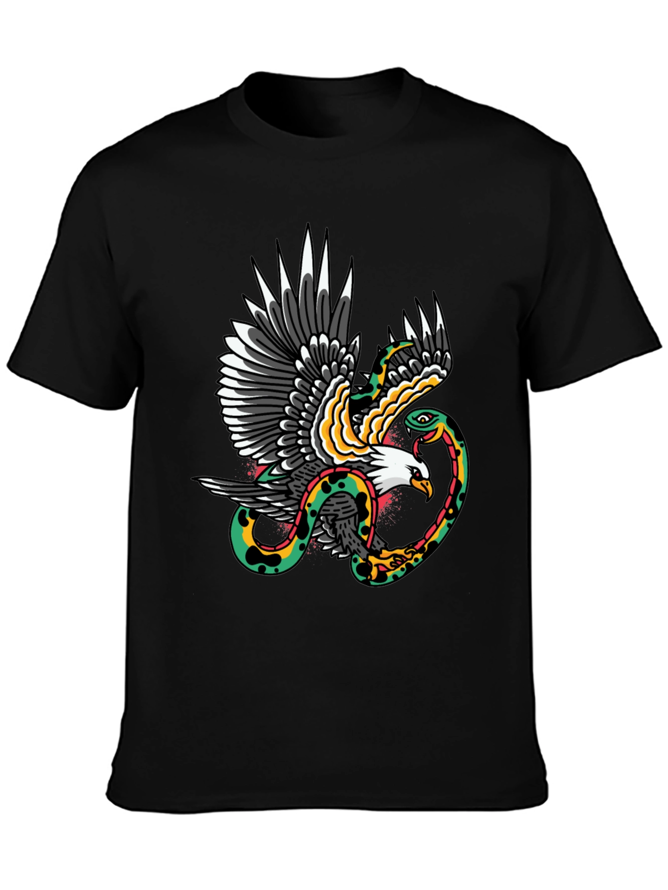 Eagle & Snake Graphic Tee - Classic Tattoo Design