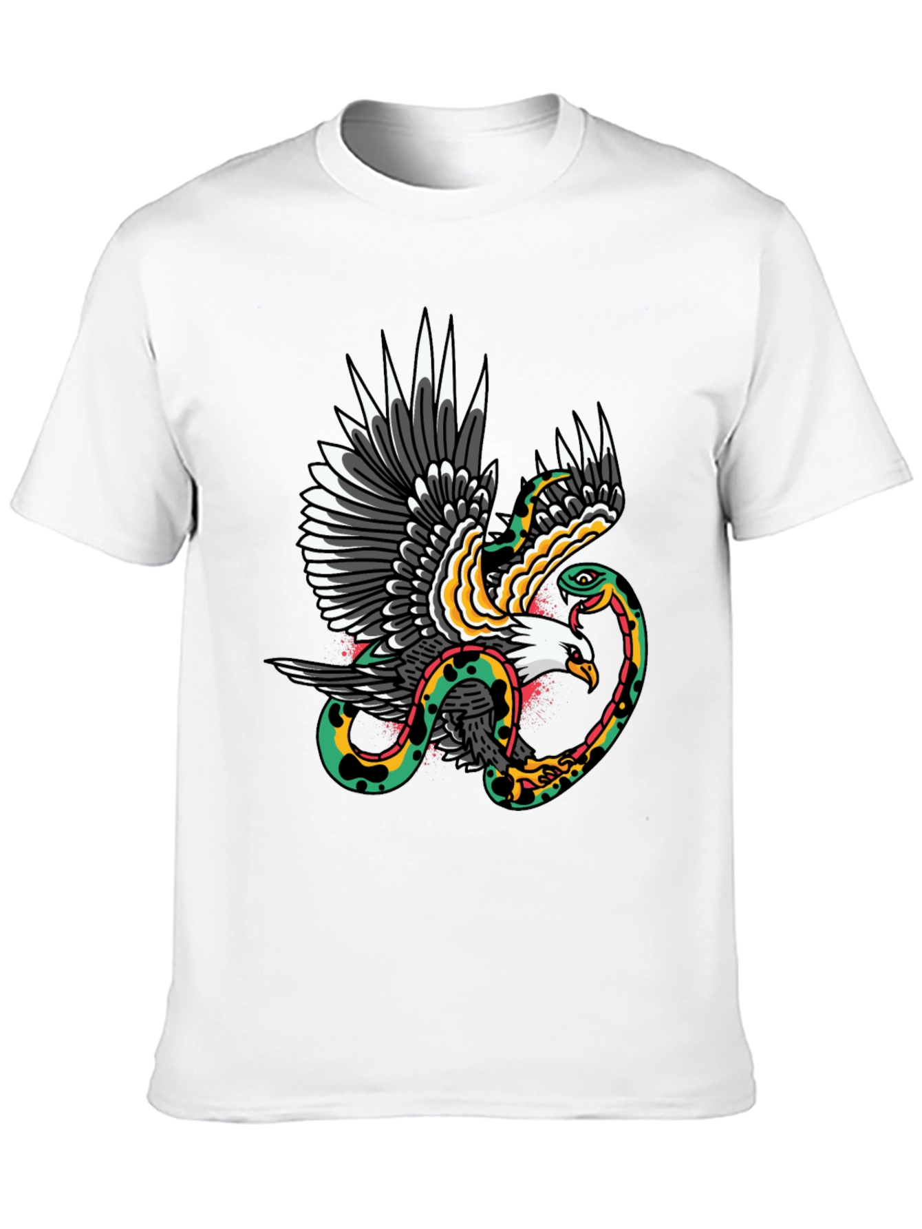 Eagle & Snake Graphic Tee - Classic Tattoo Design