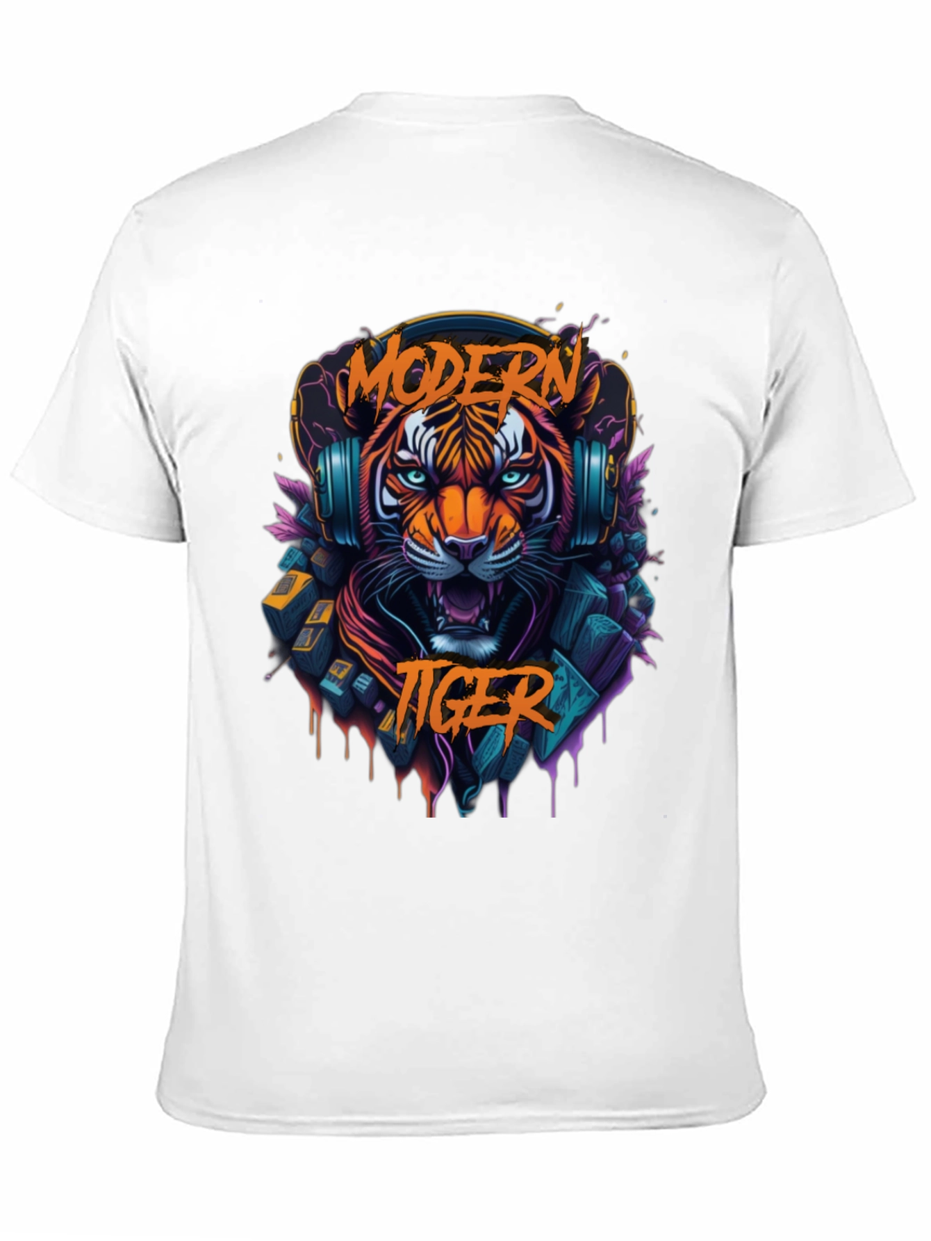 Modern Tiger Graphic Tee - Cool Animal Shirt