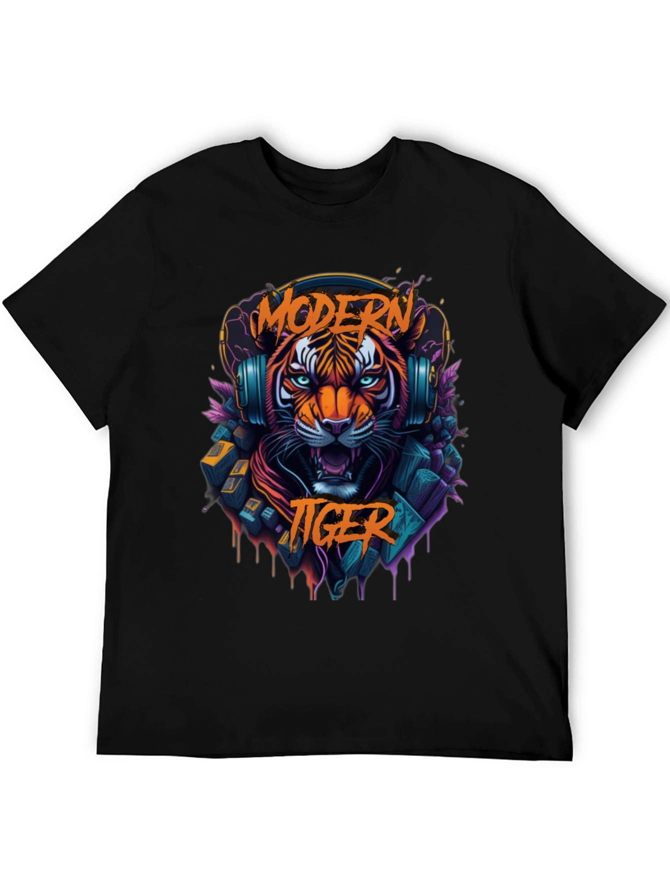 Modern Tiger Graphic Tee - Cool Animal Shirt