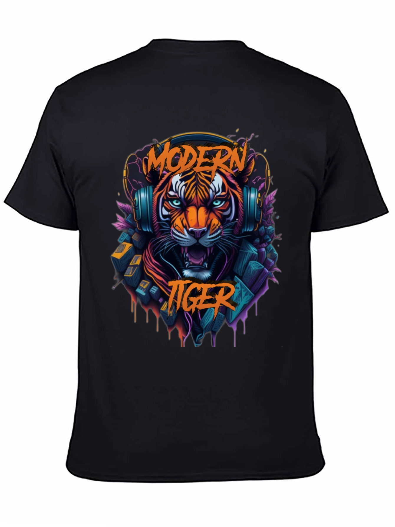 Modern Tiger Graphic Tee - Cool Animal Shirt