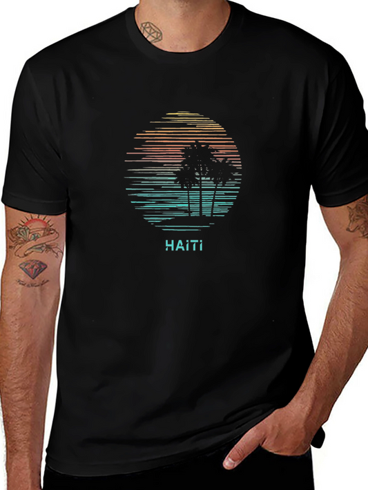 Haiti Palm Tree Graphic Tee - Island Style