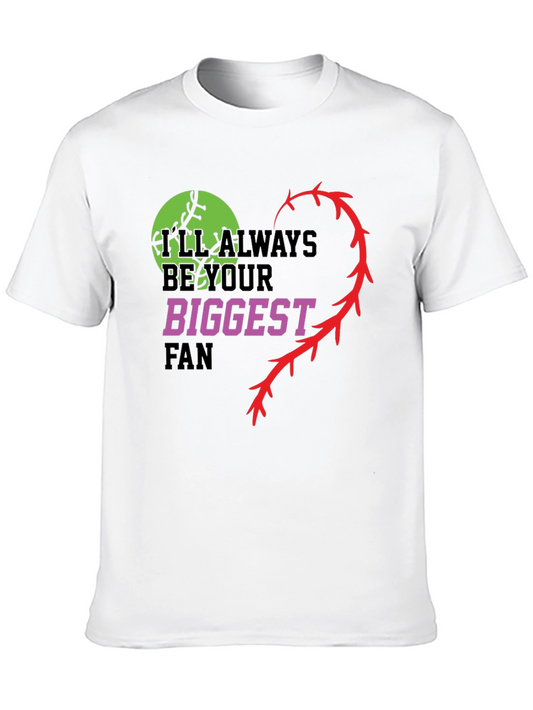 Biggest Fan Graphic Tee - Baseball Heart Design