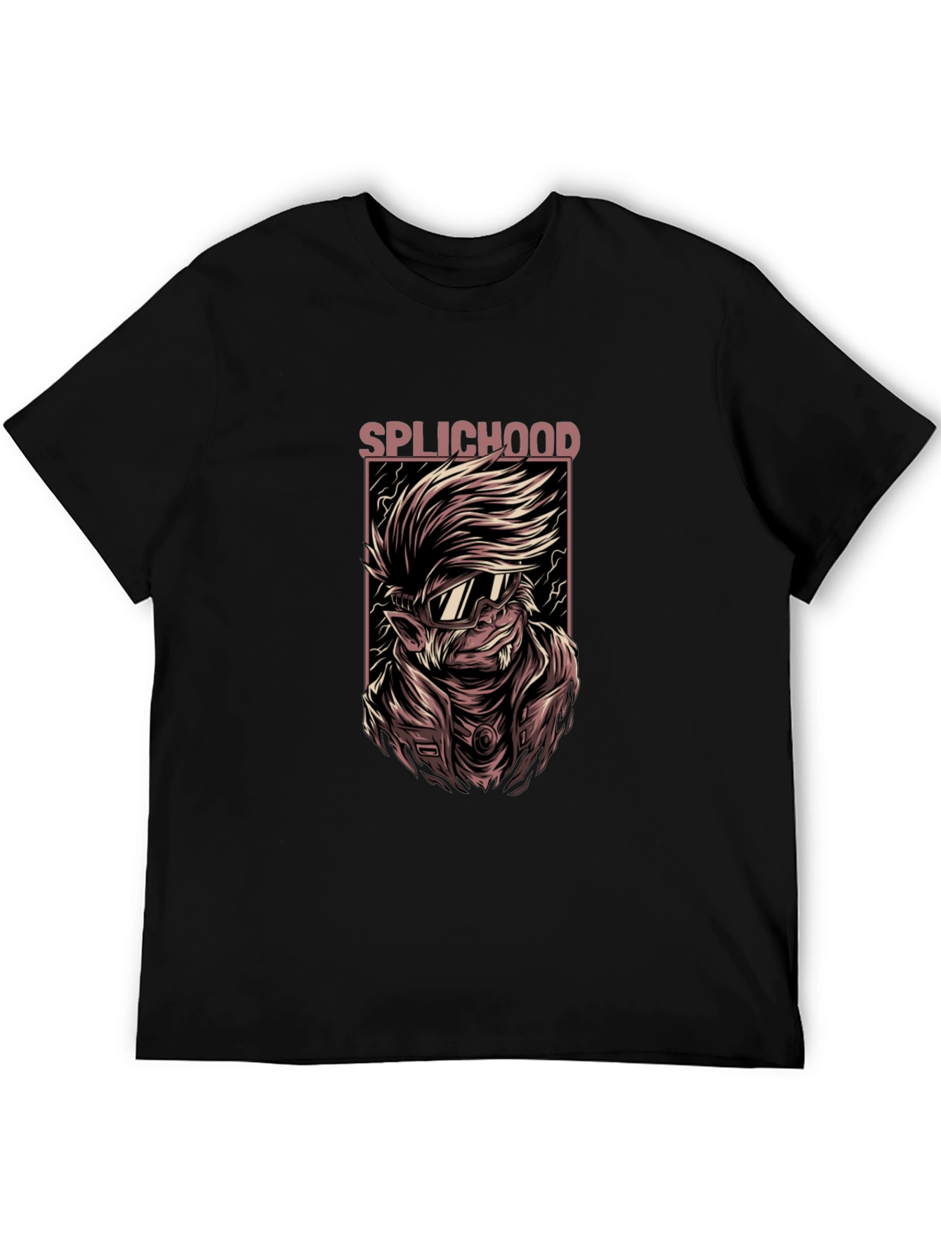 Splichood Graphic Print Black T-Shirt