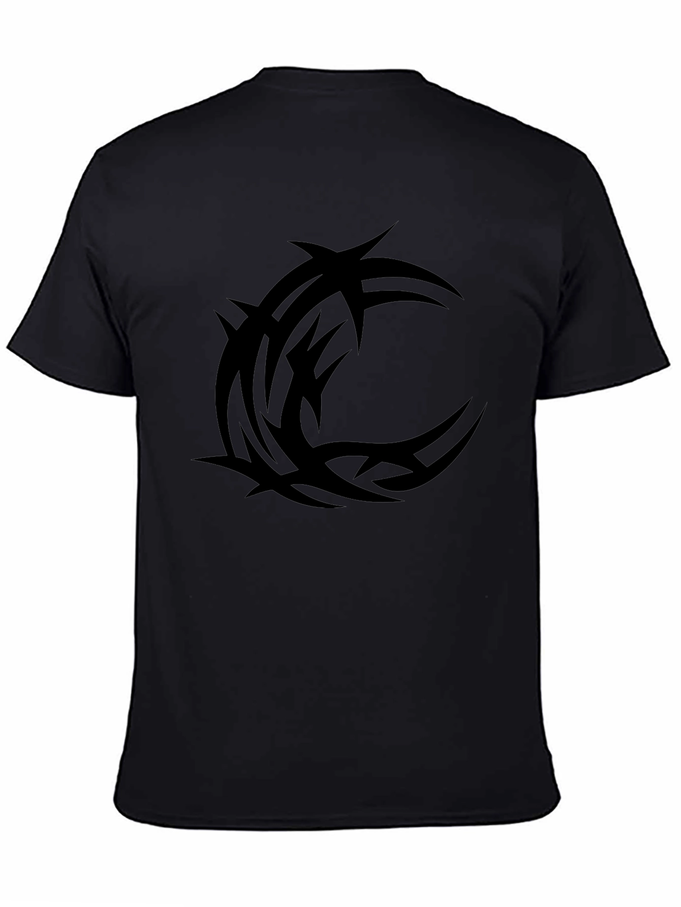 Tribal Crescent Graphic Black T-Shirt