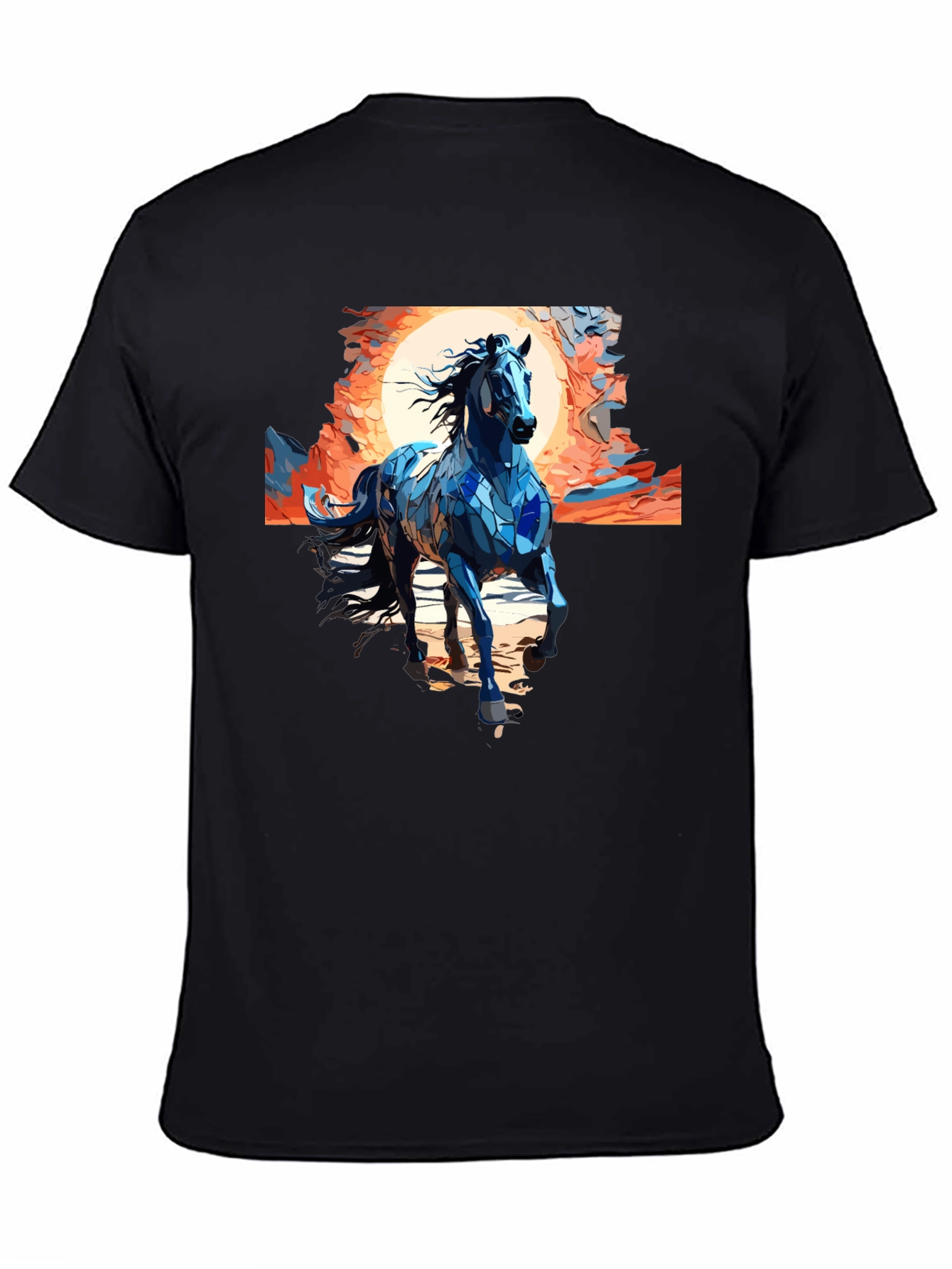 Blue Mosaic Horse T-Shirt