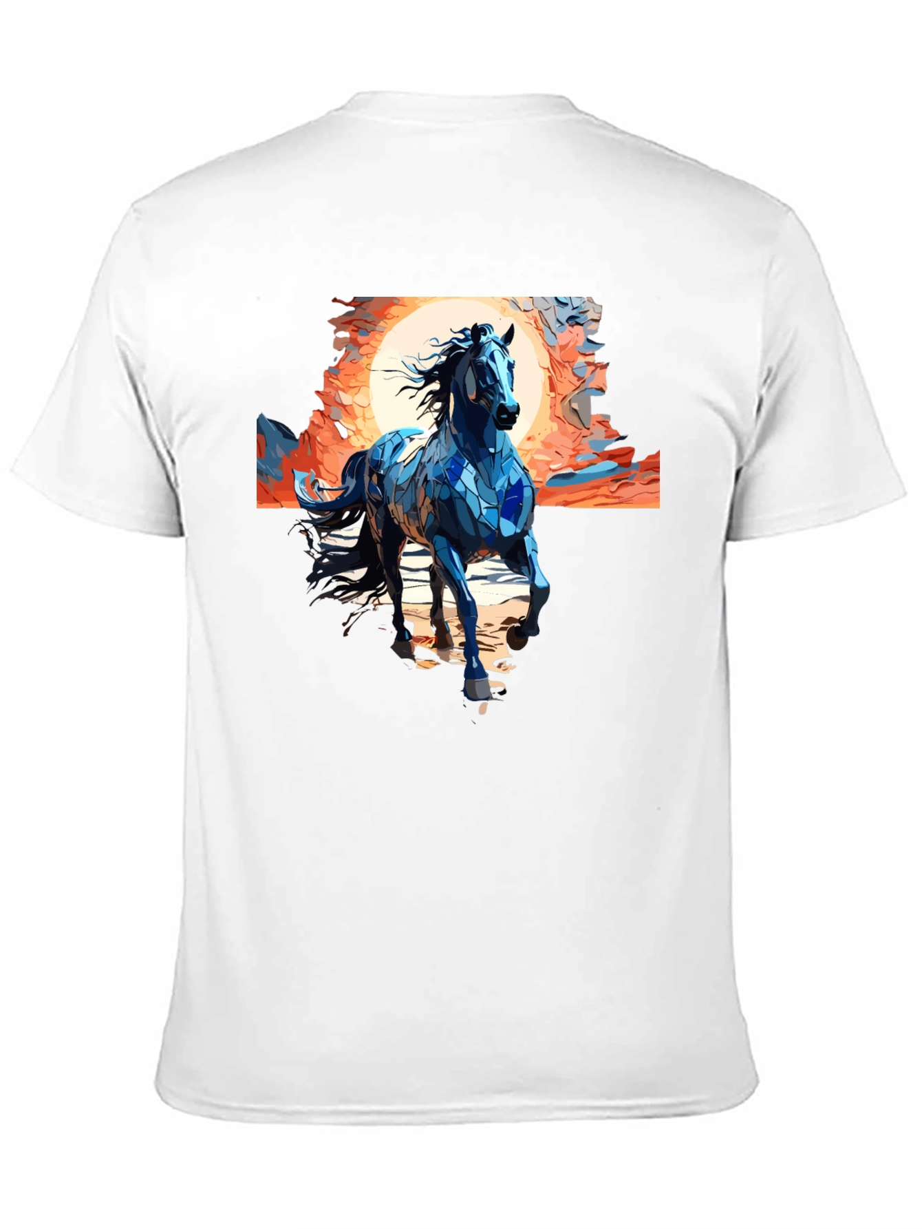 Blue Mosaic Horse T-Shirt
