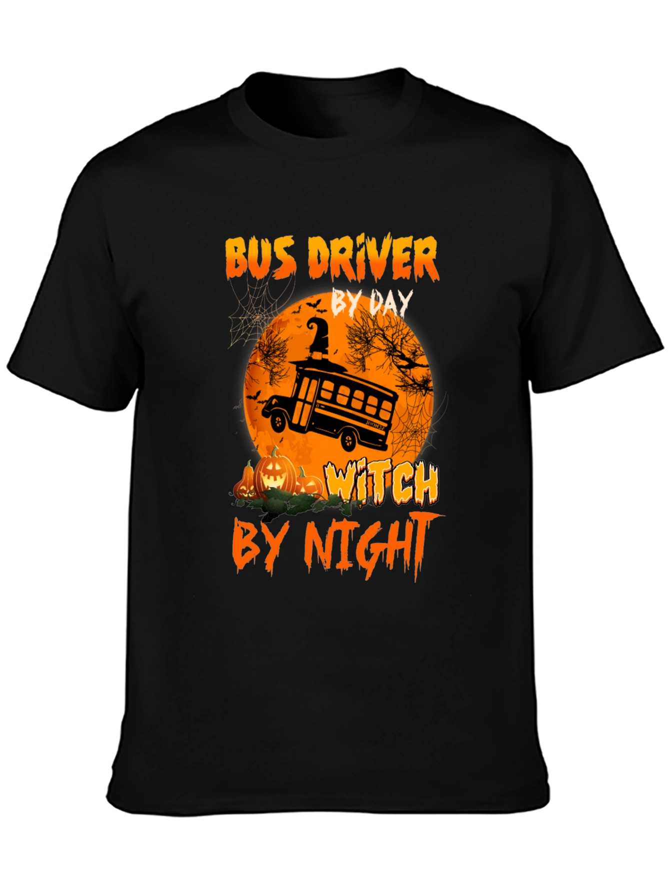 Bus Driver By Day Witch By Night Halloween T-Shirt