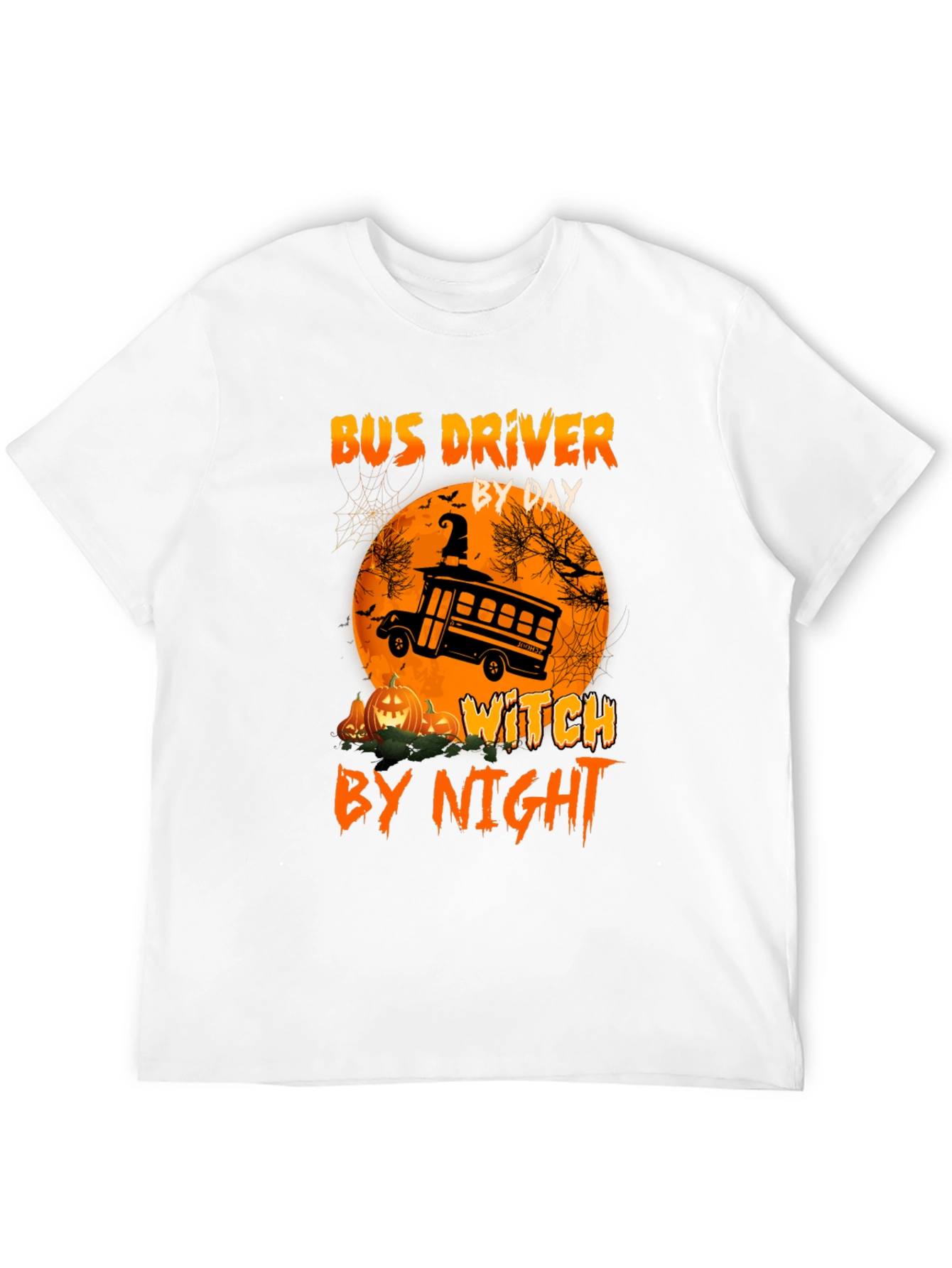 Bus Driver By Day Witch By Night Halloween T-Shirt