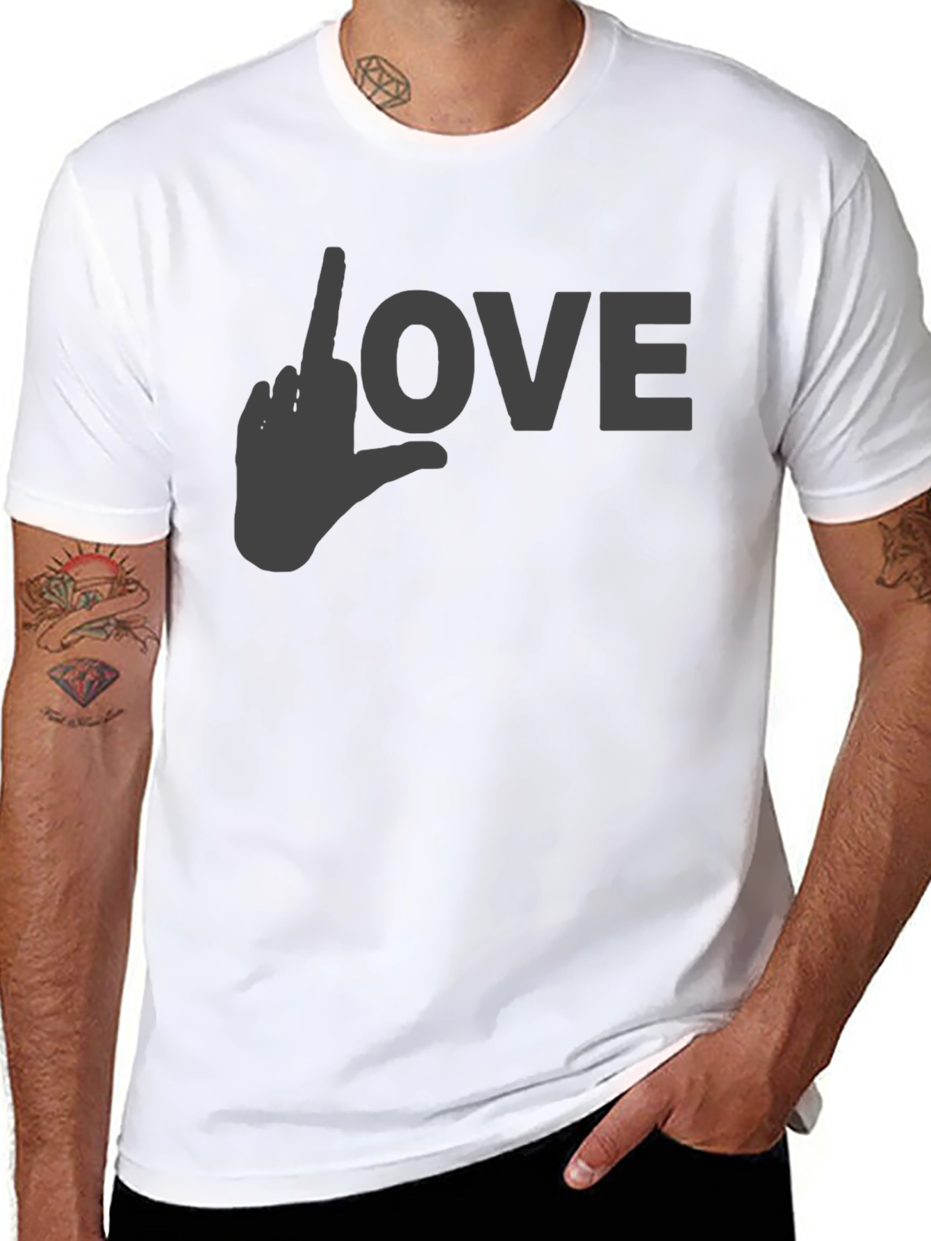 Love Gesture Graphic T-Shirt - Black