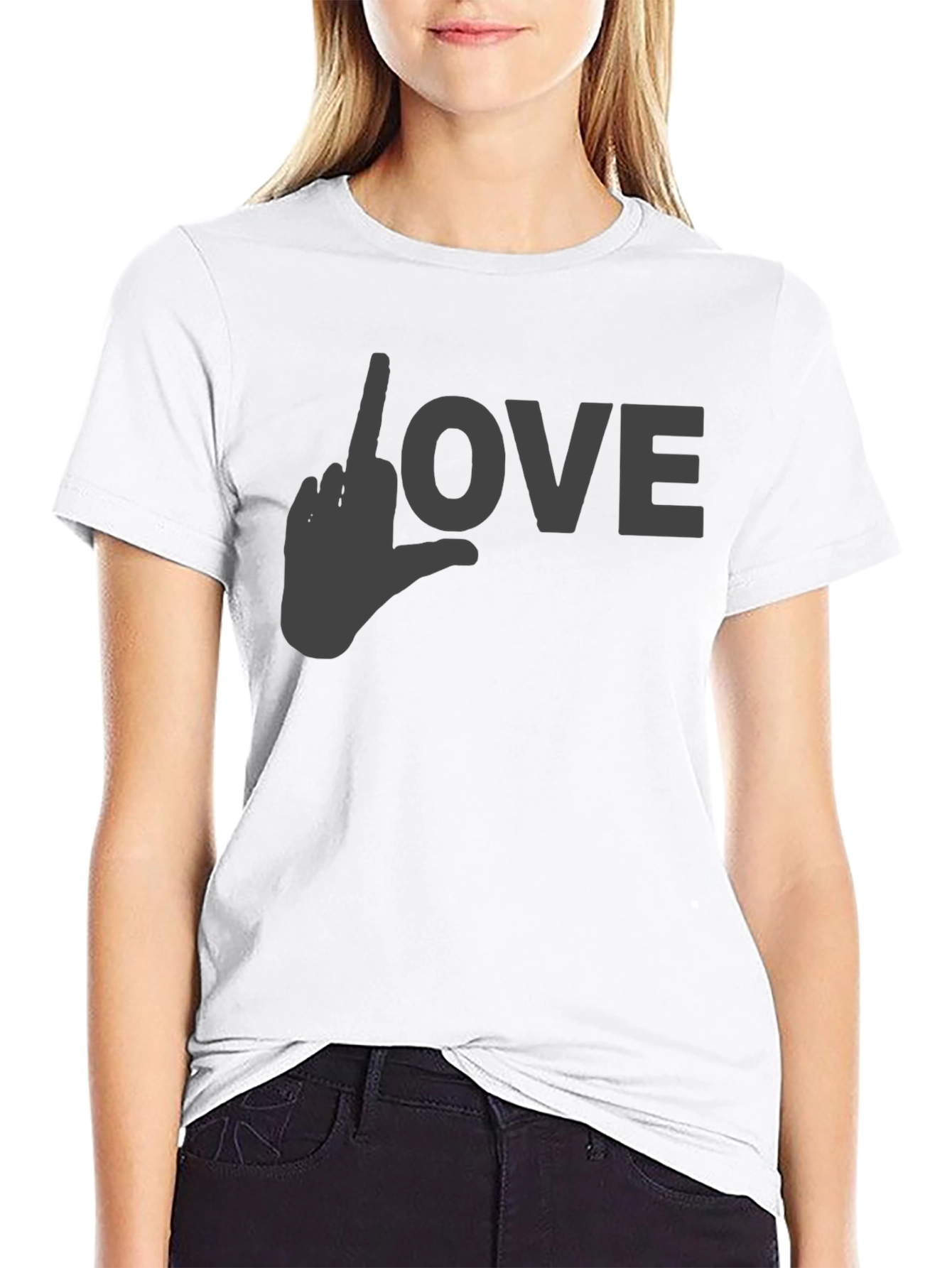Love Gesture Graphic T-Shirt - Black