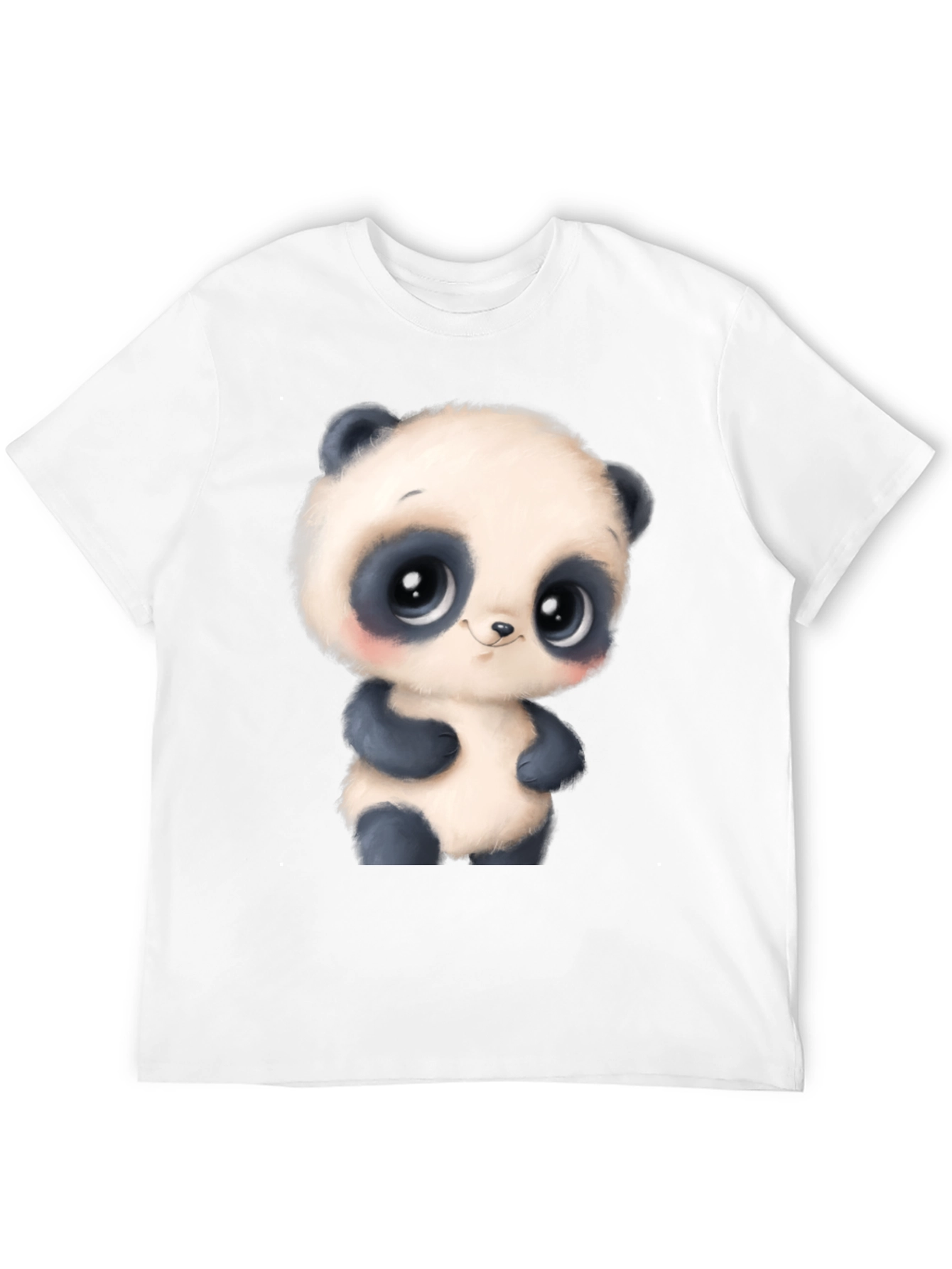 Cute Panda Bear Graphic Tee - Black T-Shirt