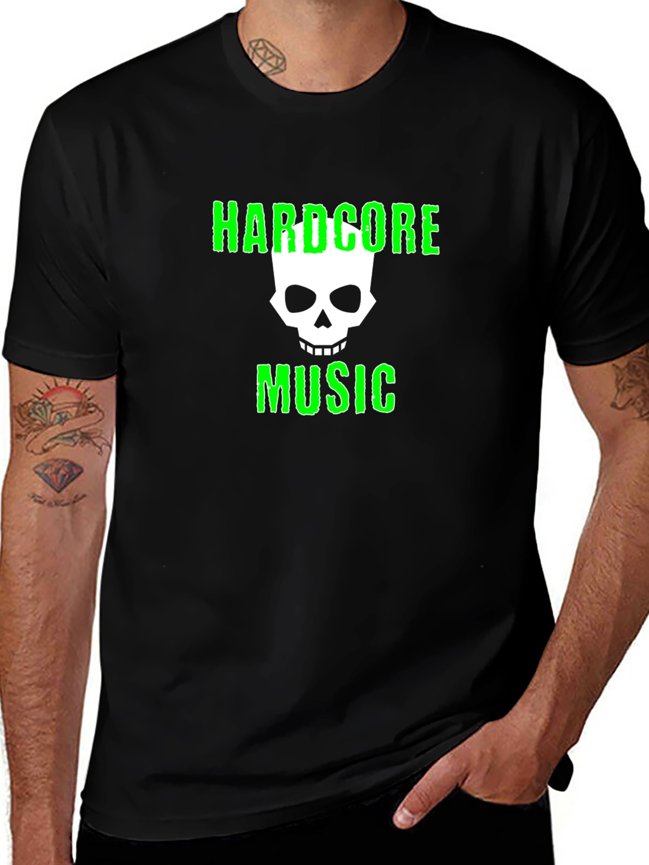 Hardcore Music T-Shirt with Skull Graphic