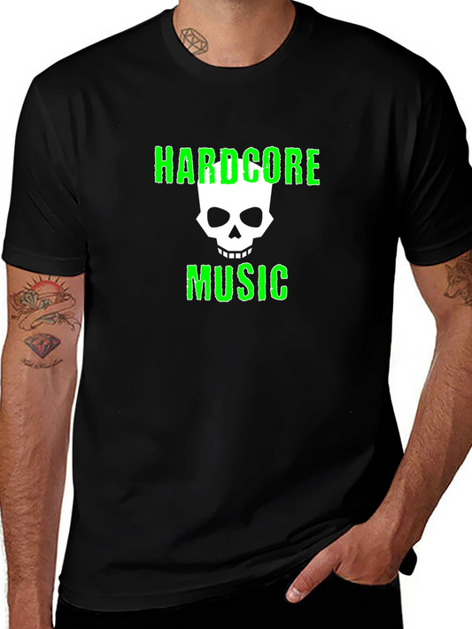 Hardcore Music T-Shirt with Skull Graphic