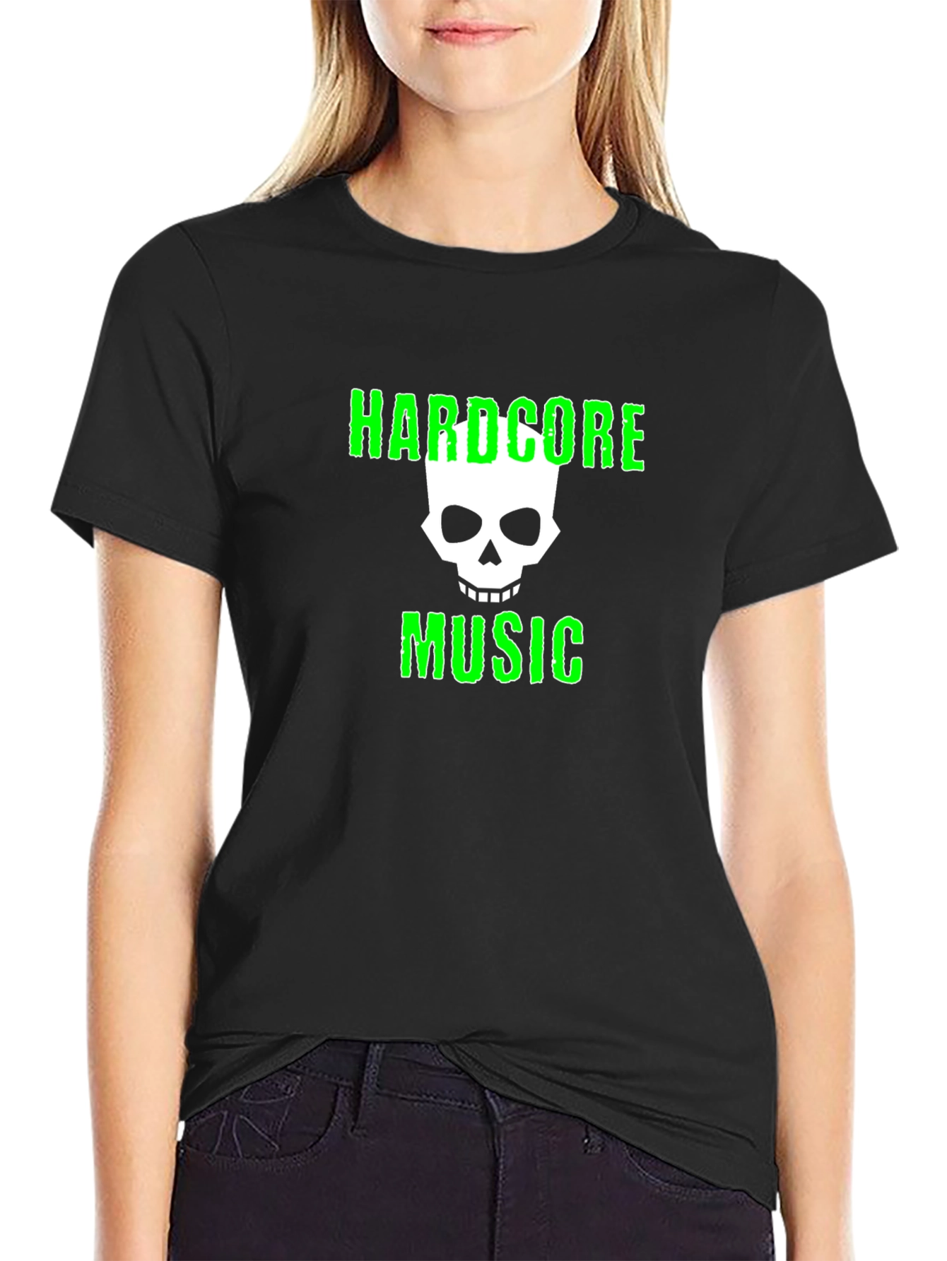Hardcore Music T-Shirt with Skull Graphic