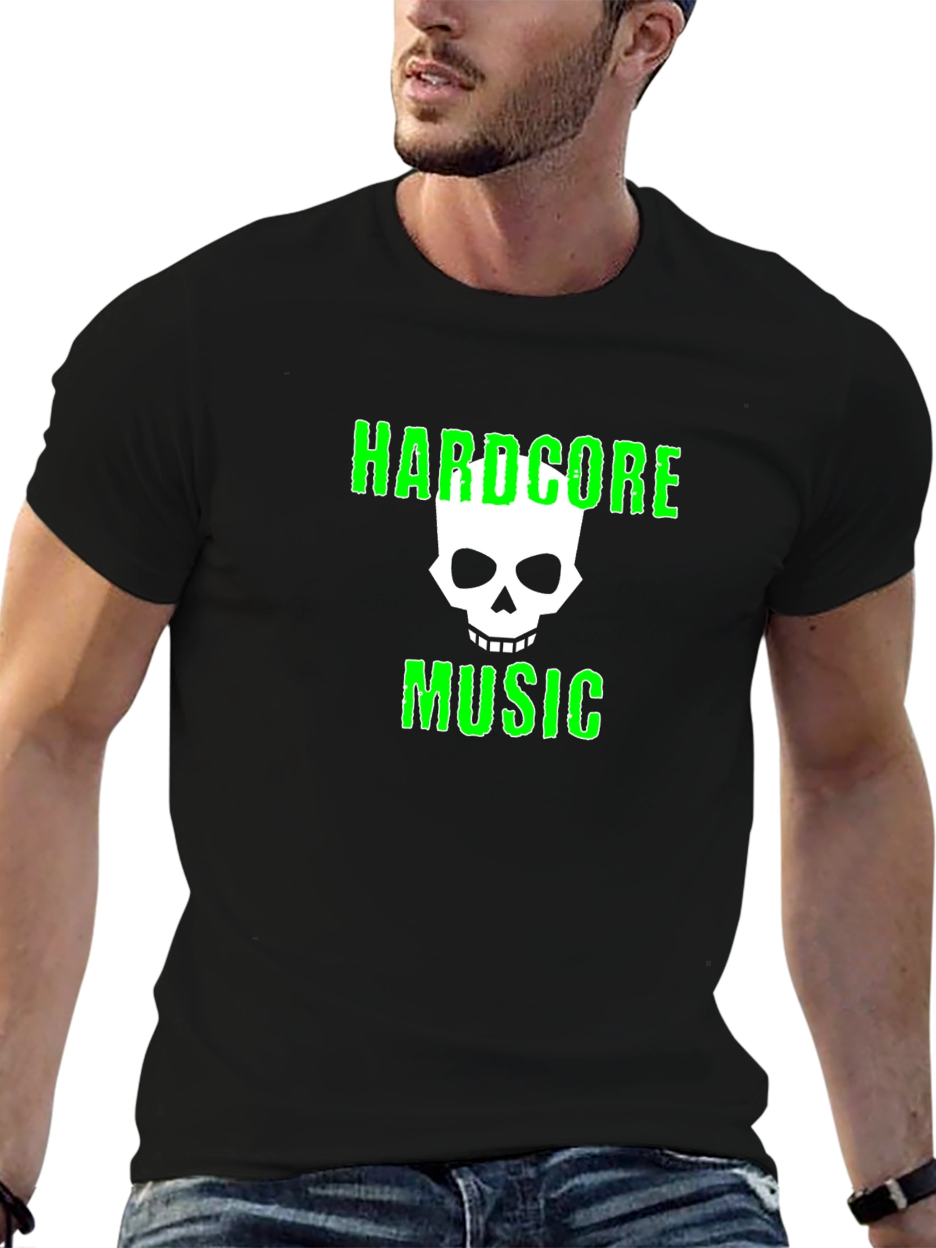 Hardcore Music T-Shirt with Skull Graphic