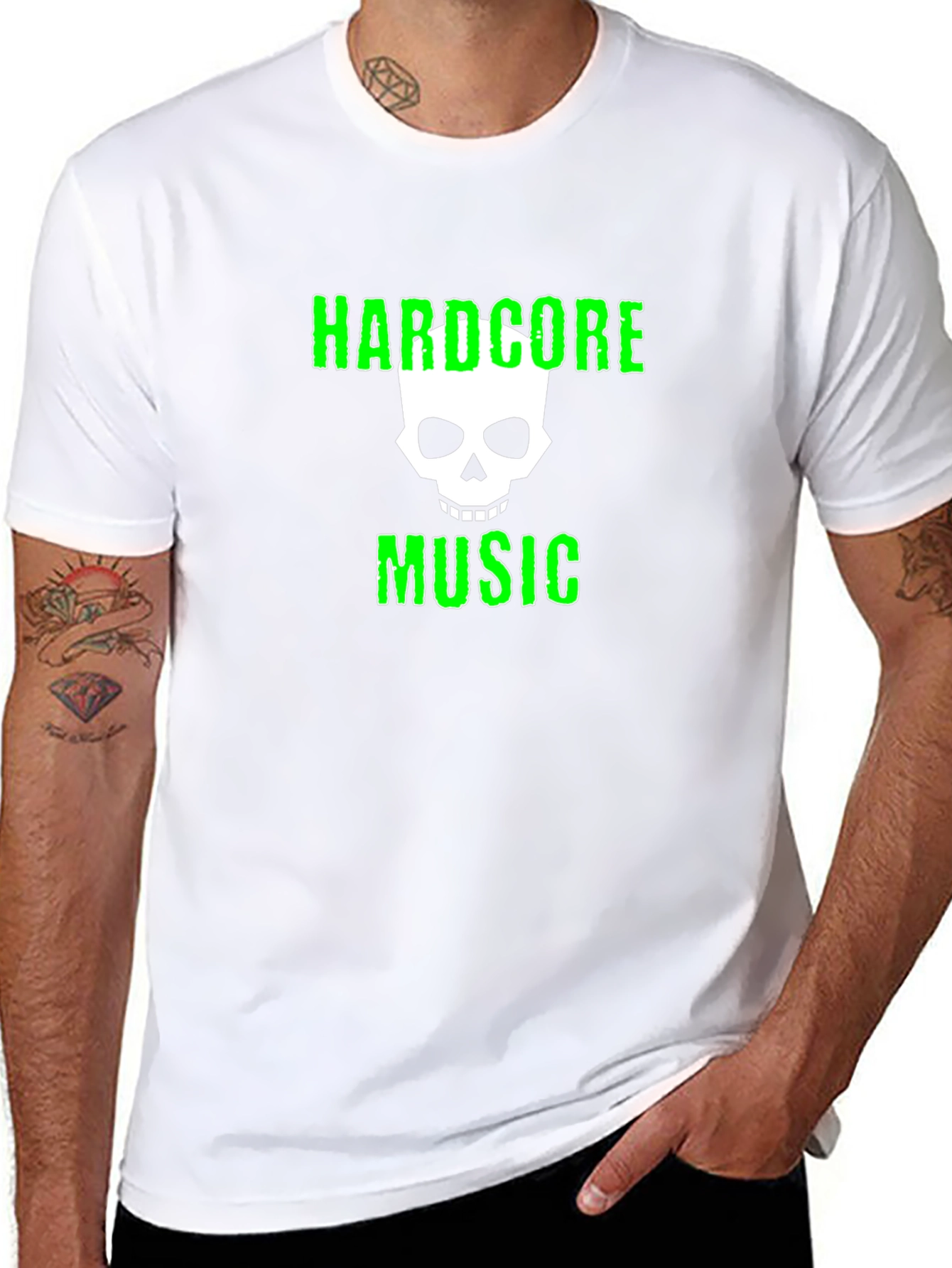 Hardcore Music T-Shirt with Skull Graphic