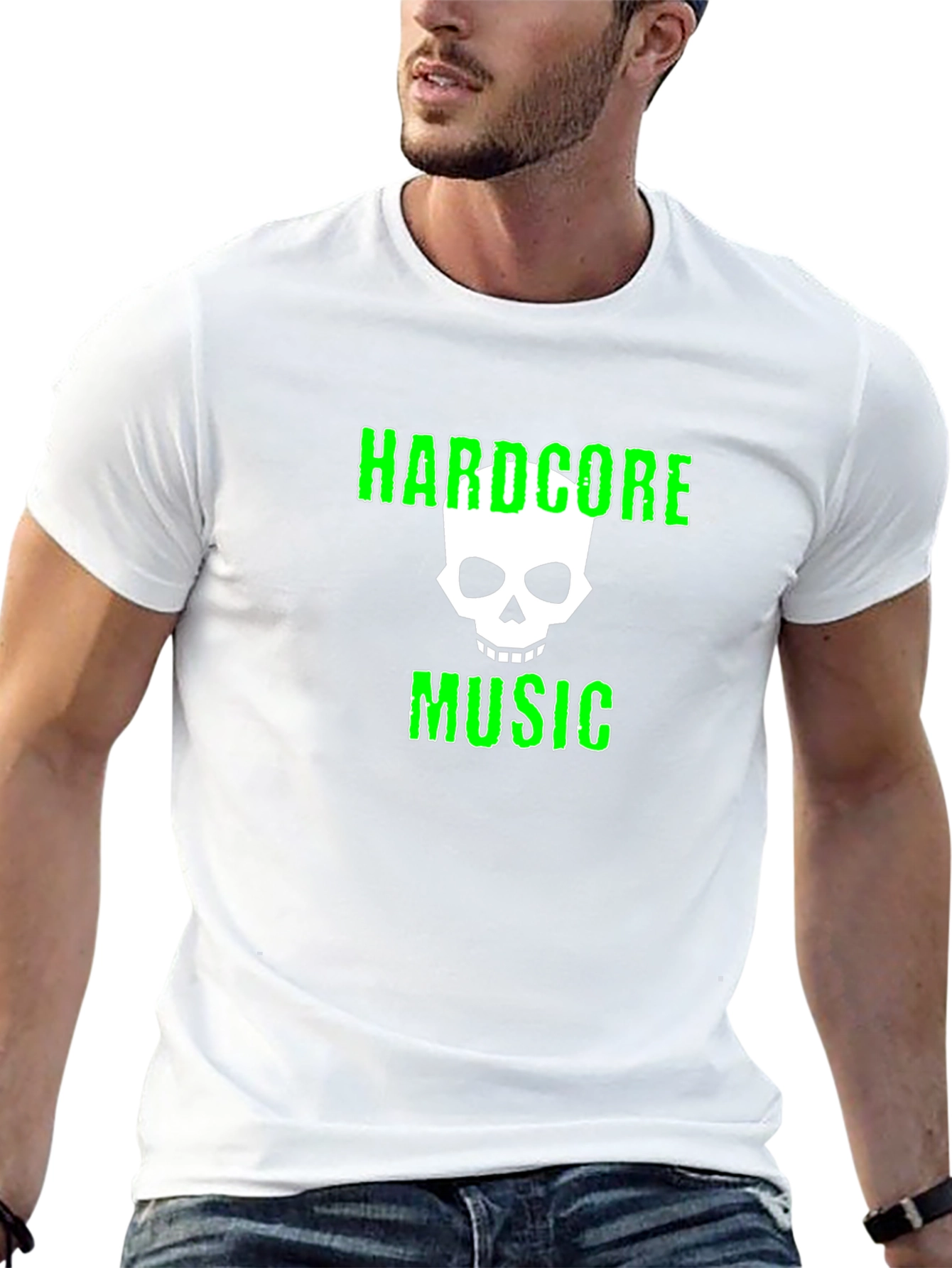 Hardcore Music T-Shirt with Skull Graphic