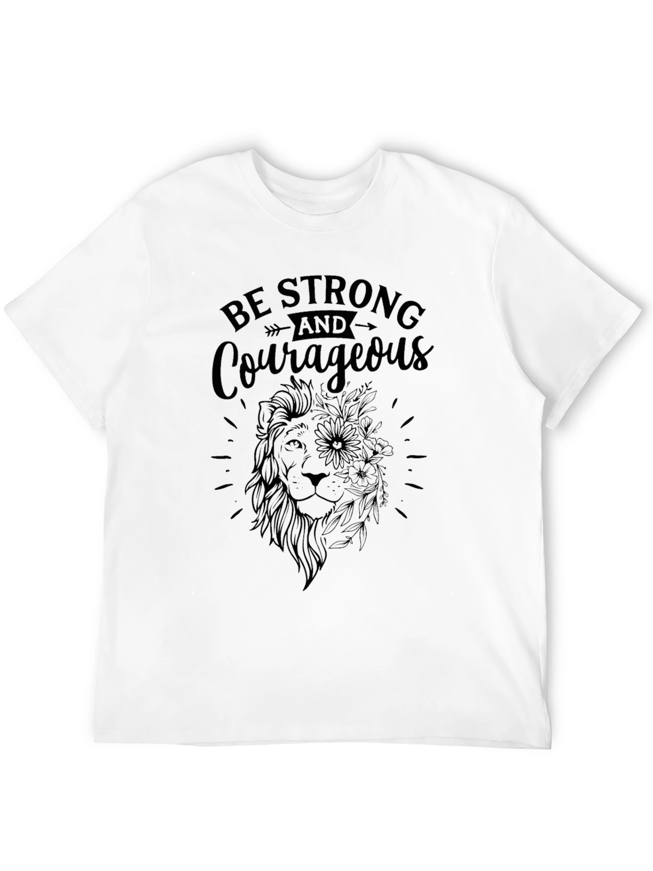 Be Strong Lion Graphic Tee - Black