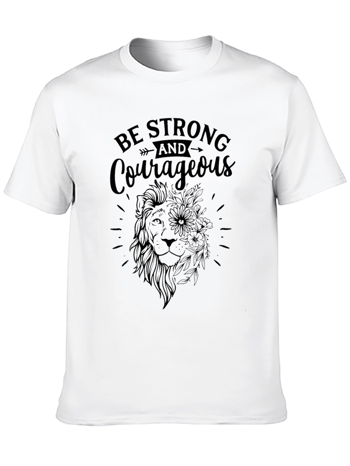 Be Strong Lion Graphic Tee - Black