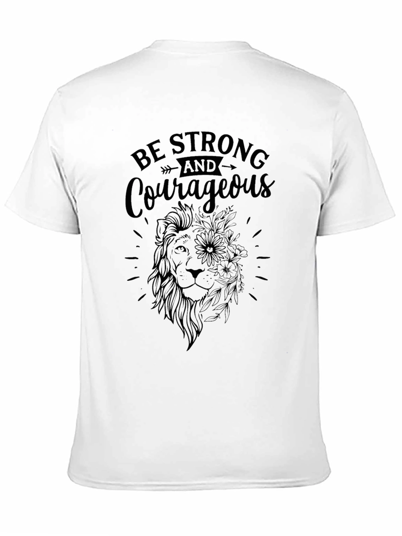 Be Strong Lion Graphic Tee - Black