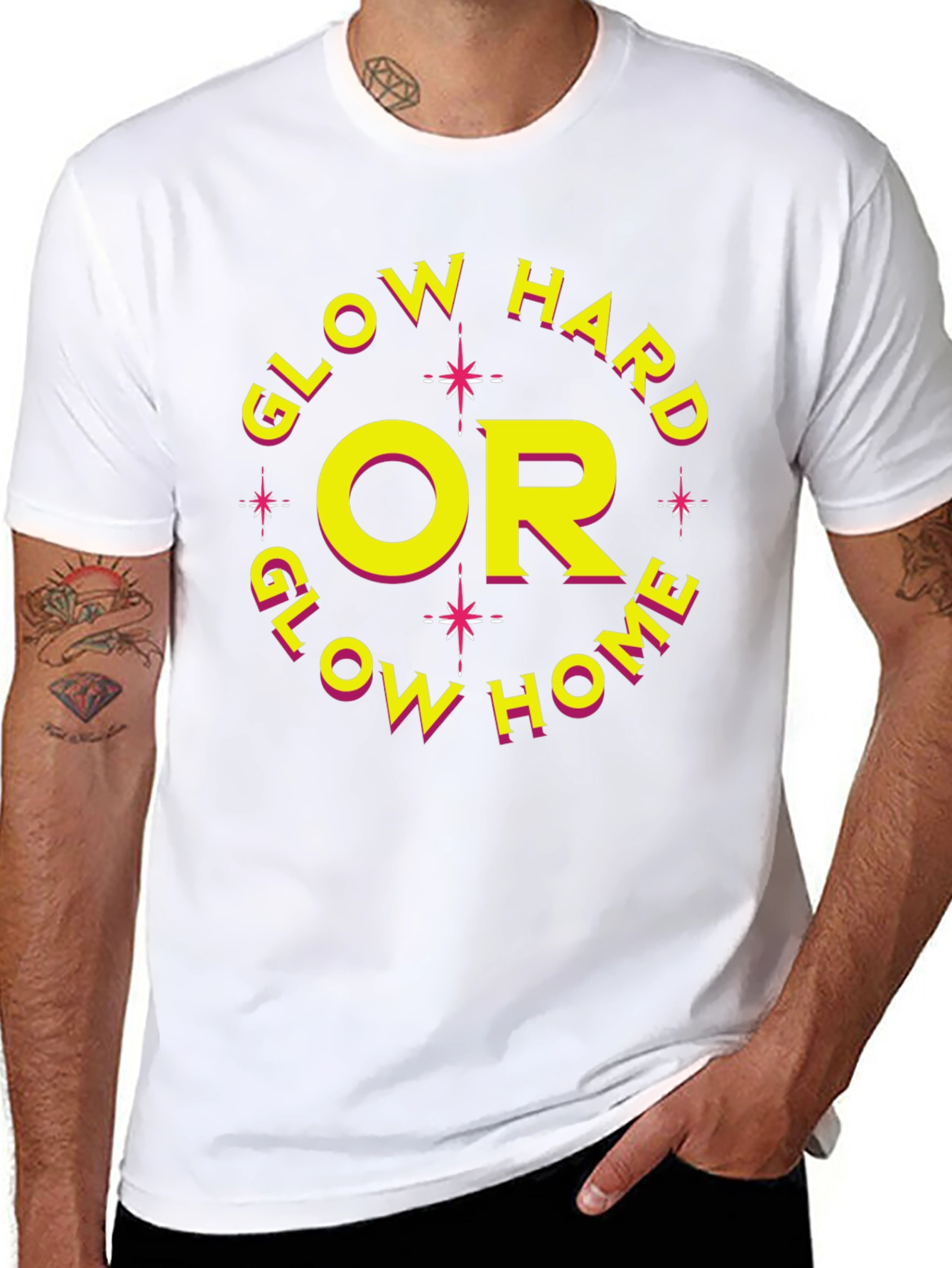 Glow Hard or Glow Home Graphic Tee