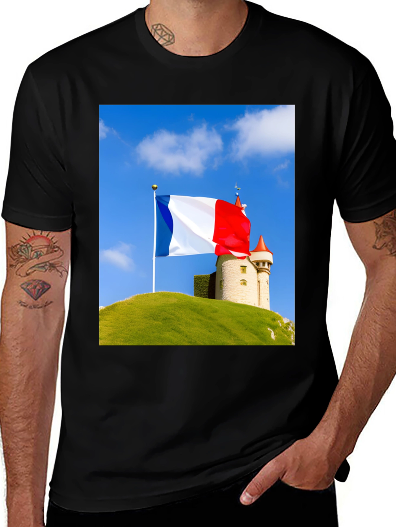 French Flag Castle T-Shirt