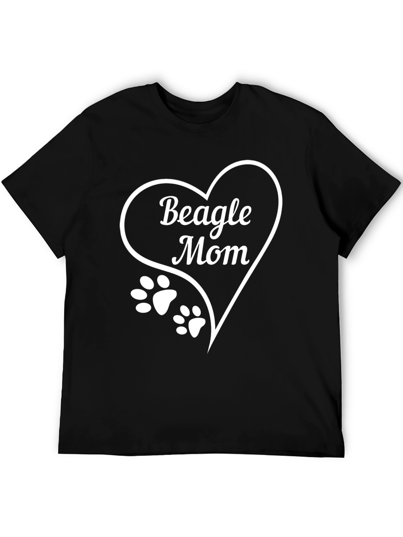 Beagle Mom T-Shirt - Dog Paw Heart Design