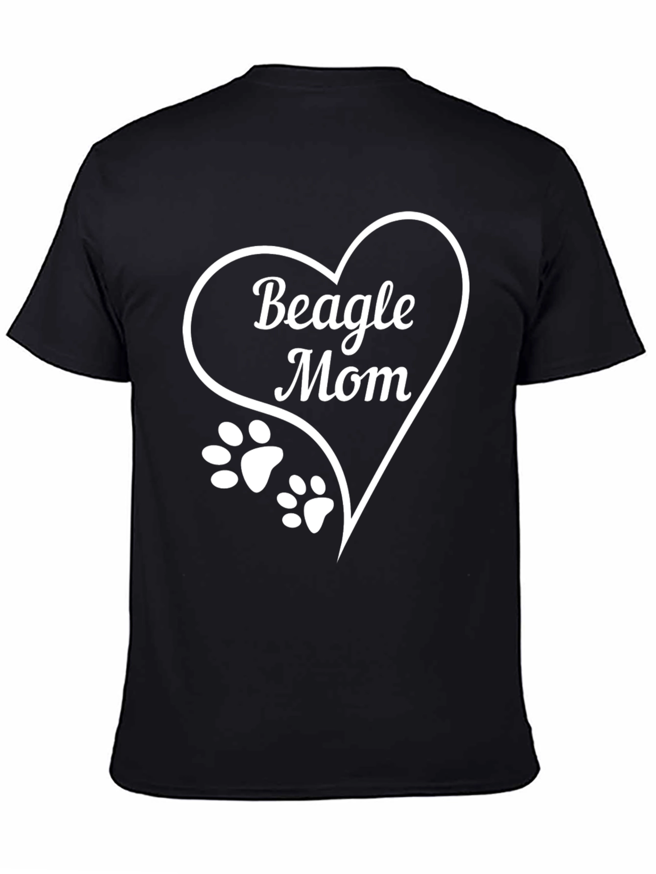 Beagle Mom T-Shirt - Dog Paw Heart Design