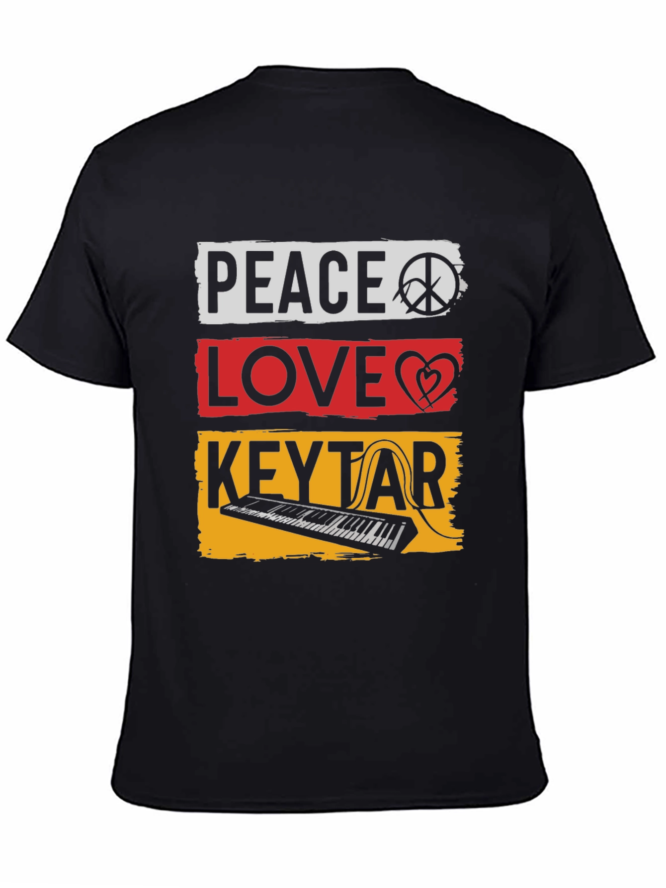 Peace Love Keytar T-Shirt - Music Lover Tee