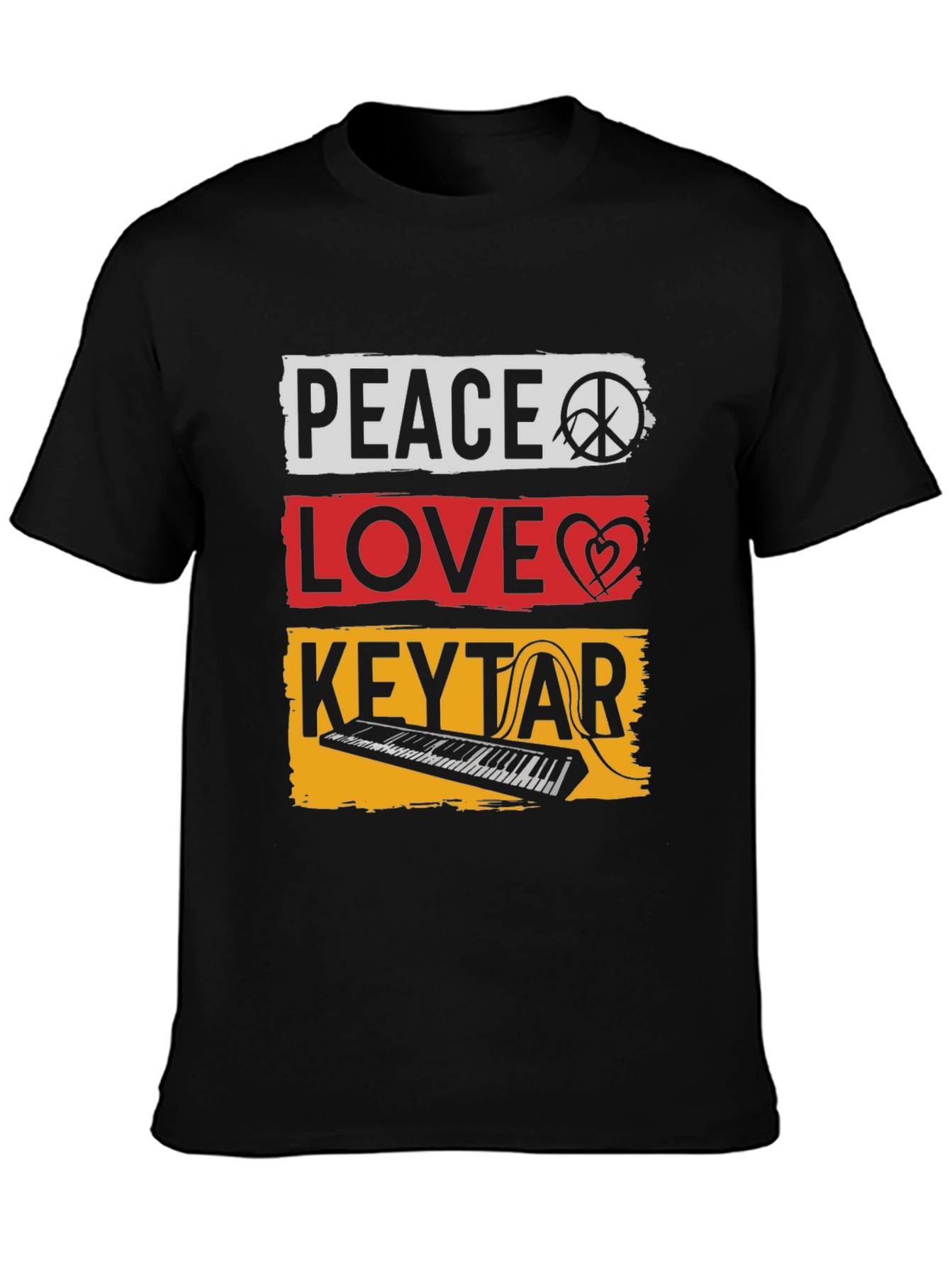 Peace Love Keytar T-Shirt - Music Lover Tee