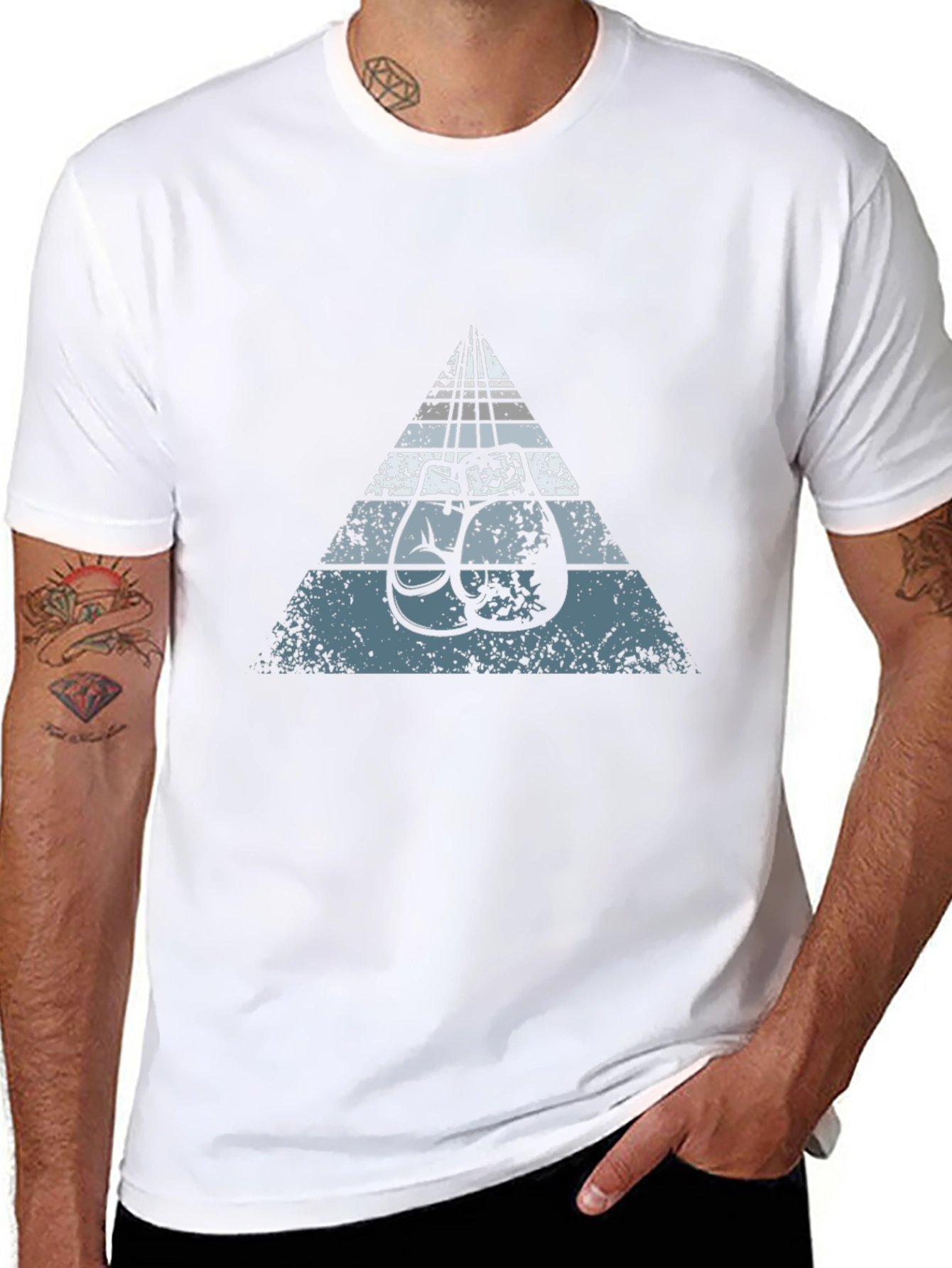Retro Boxing Gloves Tee - Triangle Design