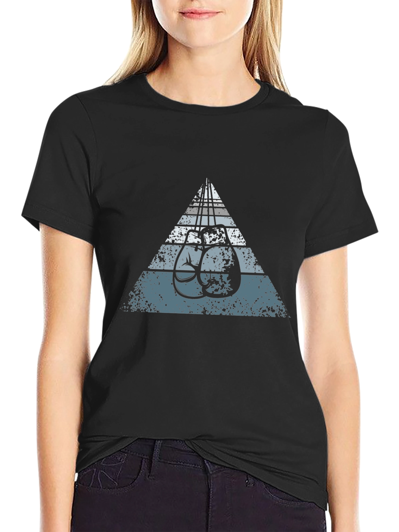 Retro Boxing Gloves Tee - Triangle Design
