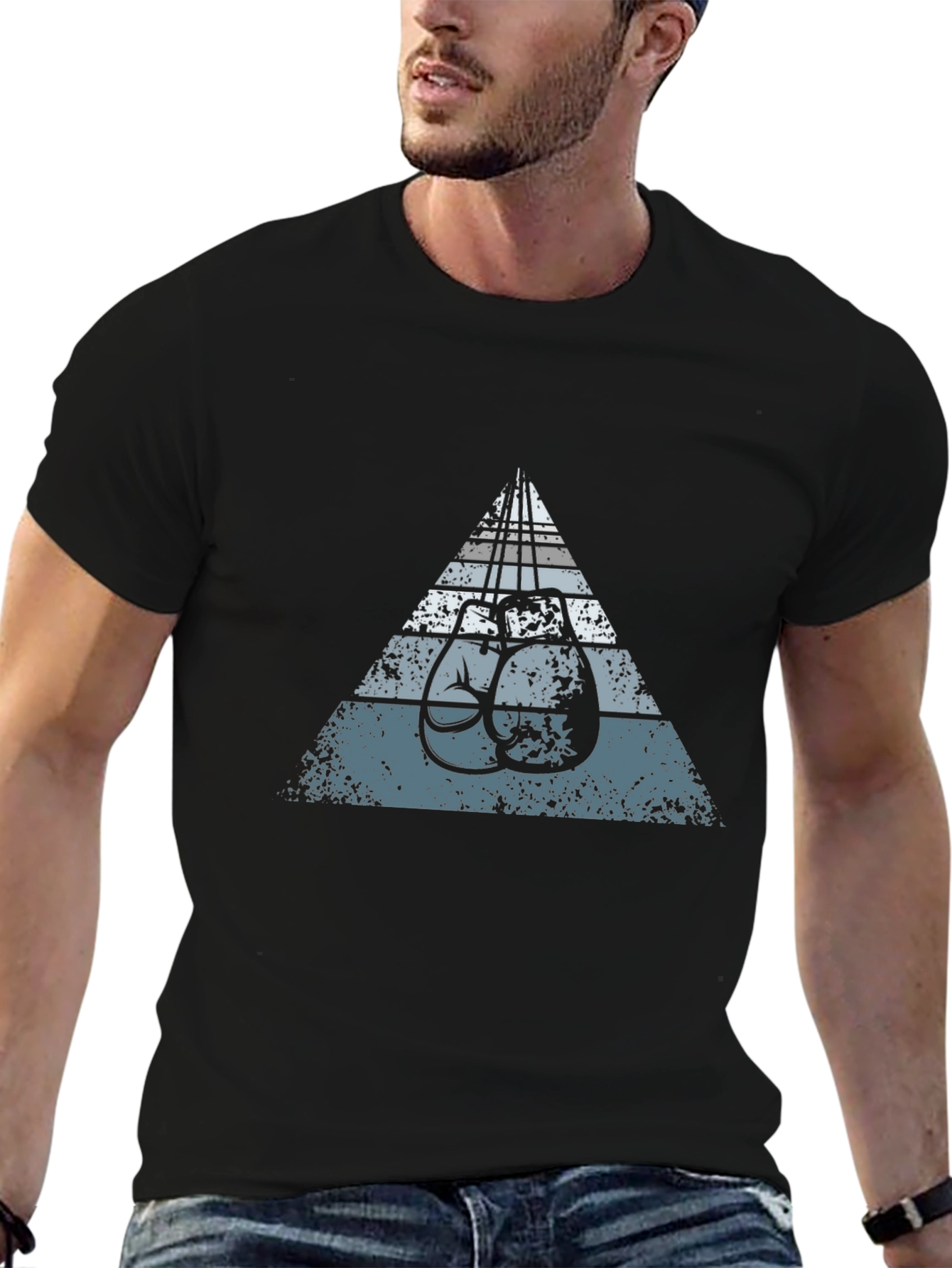 Retro Boxing Gloves Tee - Triangle Design