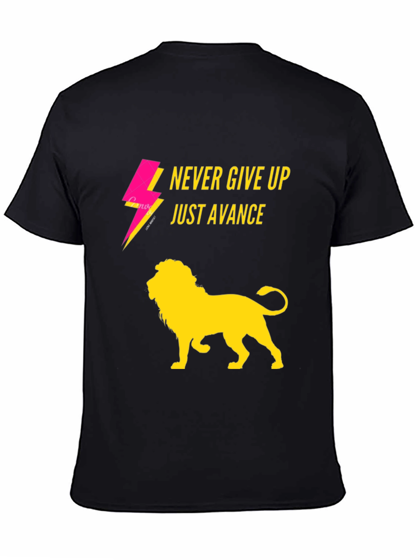 Never Give Up Lion Graphic T-Shirt
