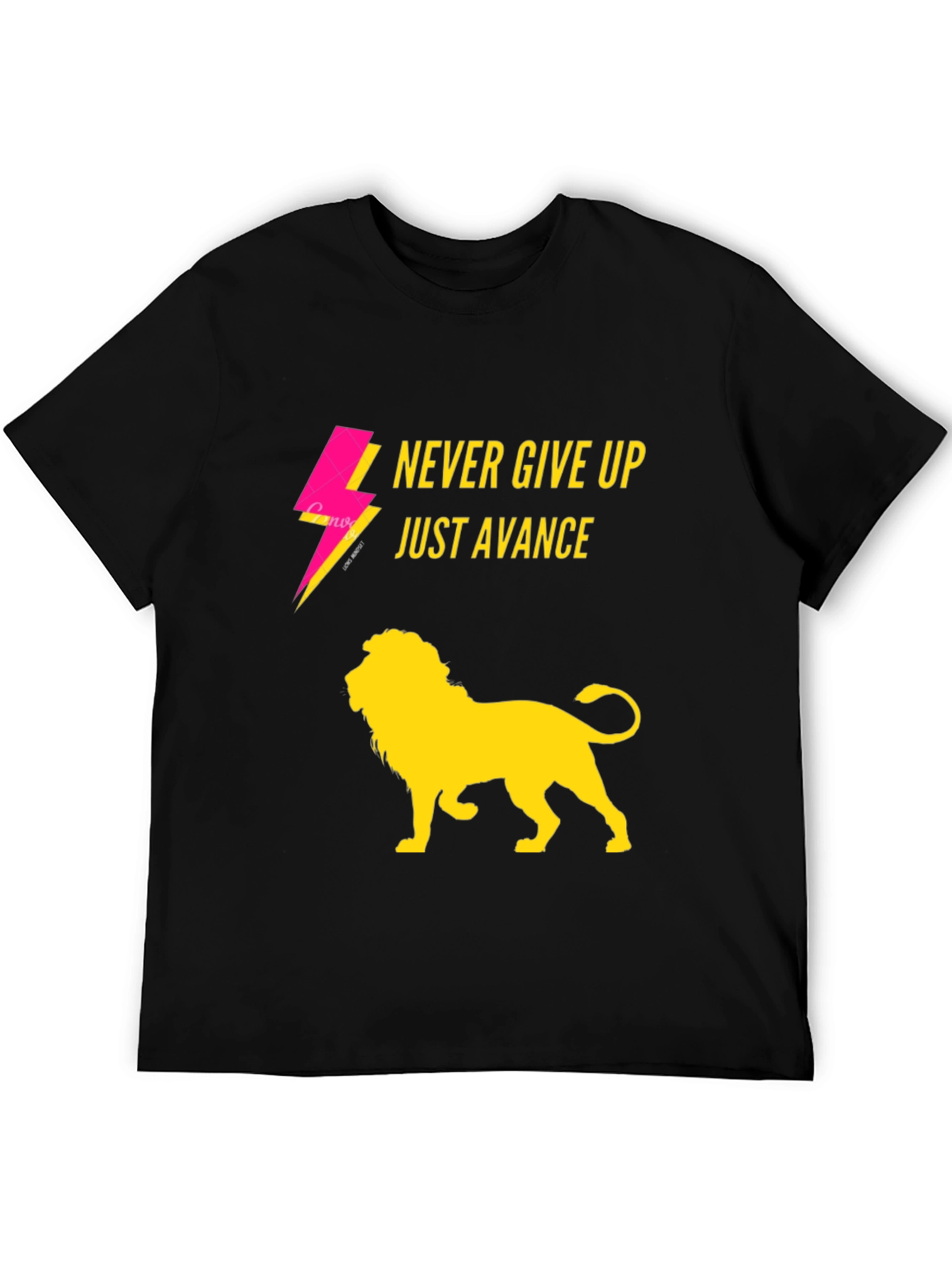 Never Give Up Lion Graphic T-Shirt