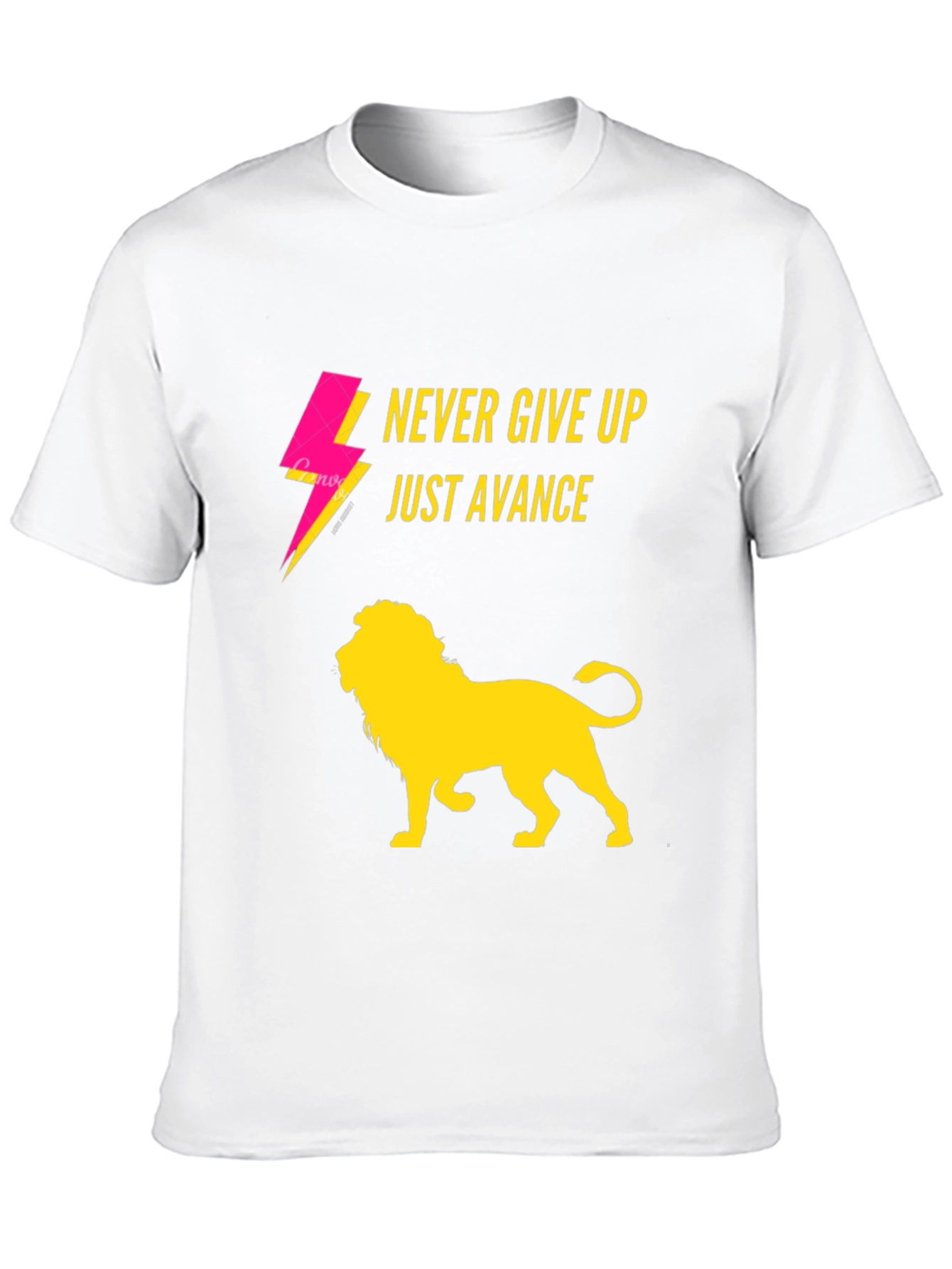 Never Give Up Lion Graphic T-Shirt