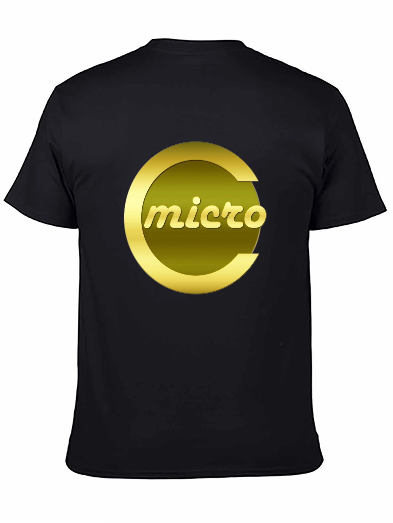 Micro Gold Logo Graphic Tee - Stylish Black T-Shirt