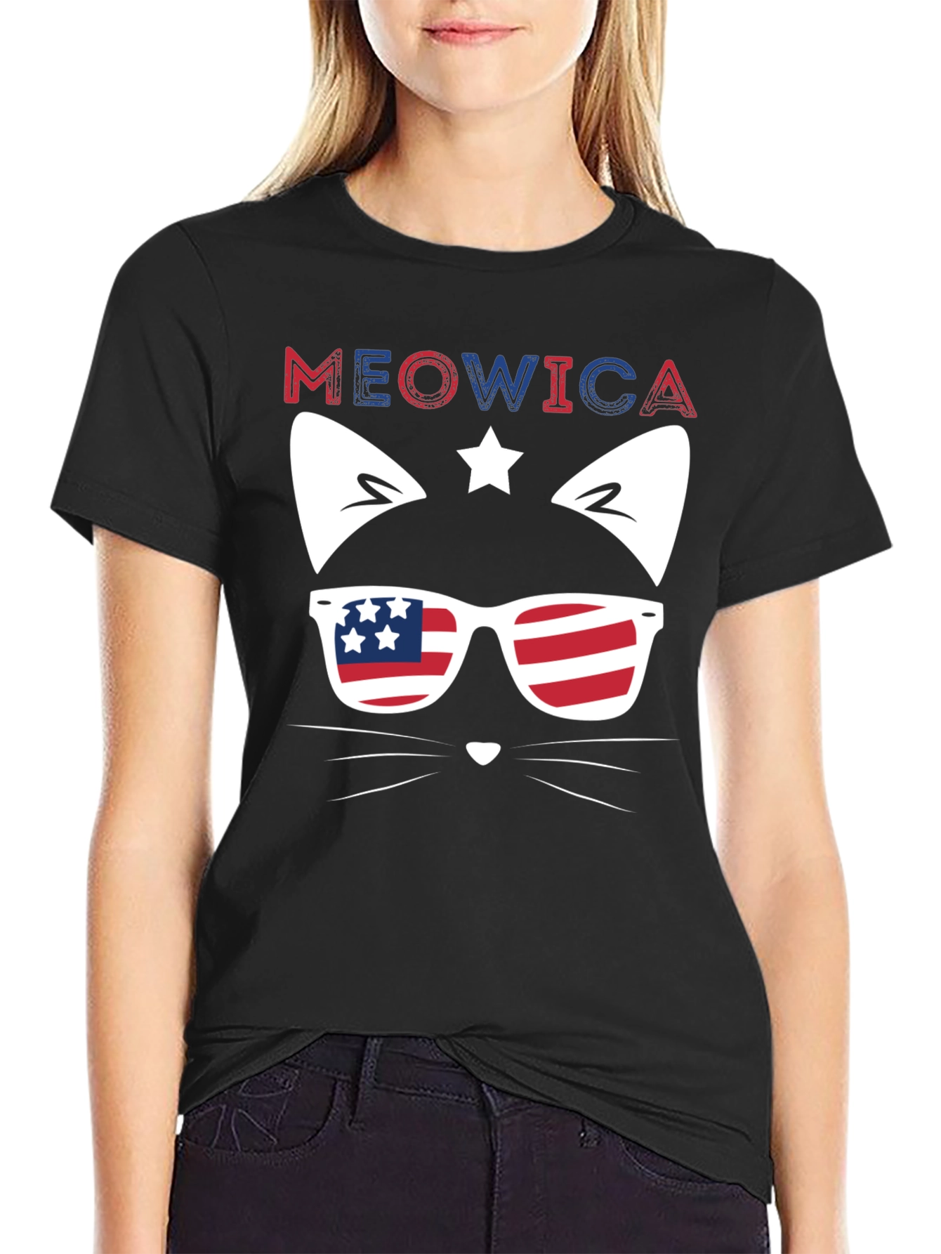 Meowica Cat Patriotic T-Shirt