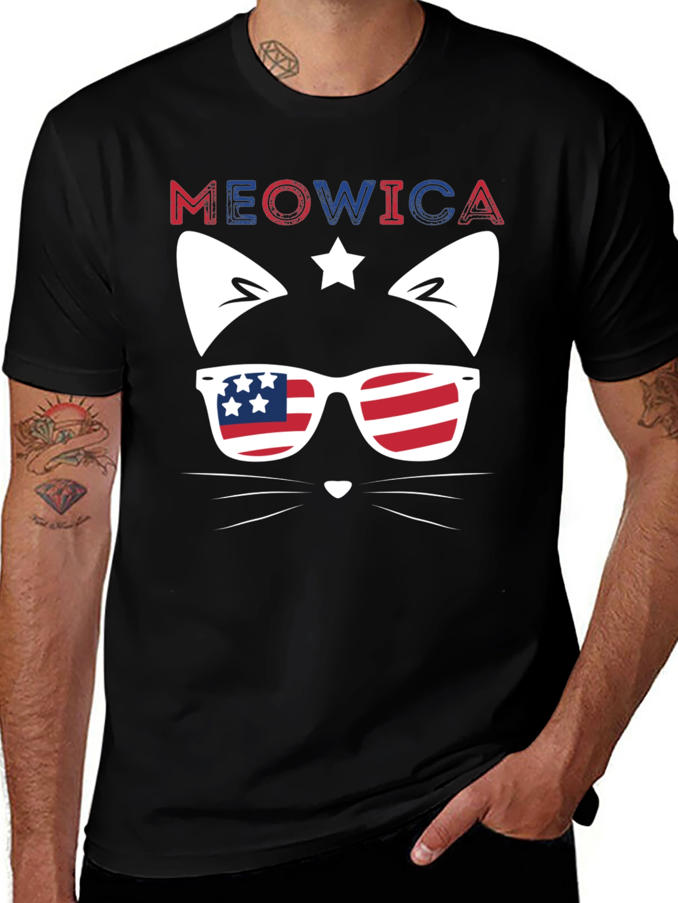 Meowica Cat Patriotic T-Shirt